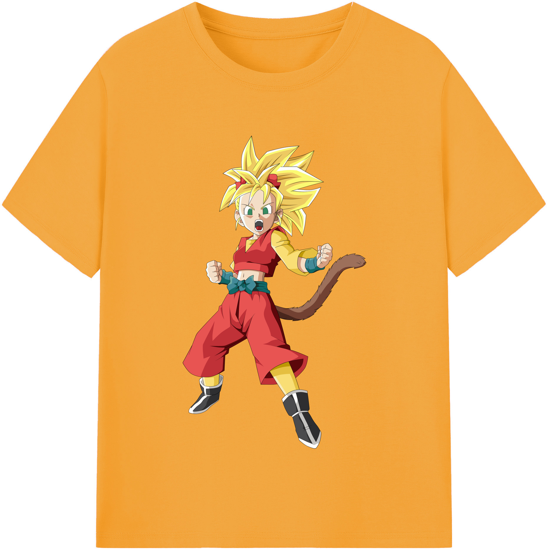 （画像用） ドラゴンボール カリフラ DRAGON BALL Caulifla レディースカジュアルプリントTシャツ（綿100％）