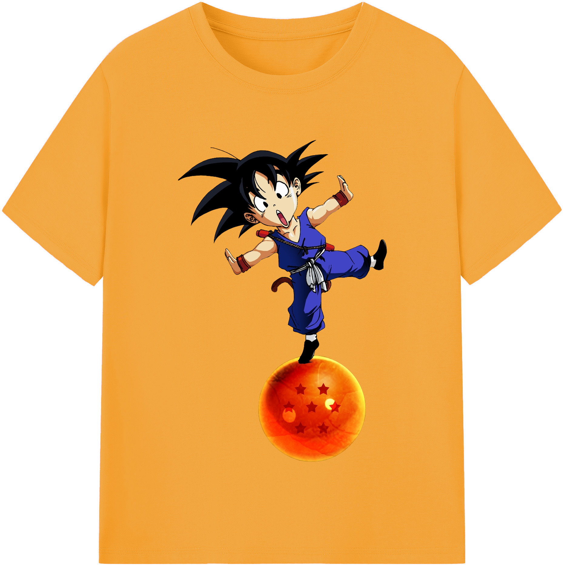 （画像用） ドラゴンボール 孫悟空（そん ごくう）Son Goku カカロット DRAGON BALL Kakarotto レディースカジュアルプリントTシャツ（綿100％）
