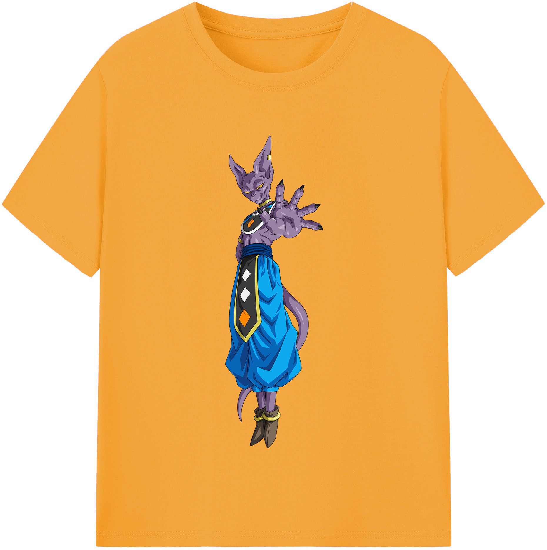 （画像用） ドラゴンボール ビルス 破壊神ビルス DRAGON BALL Beerus Birusu レディースカジュアルプリントTシャツ（綿100％）