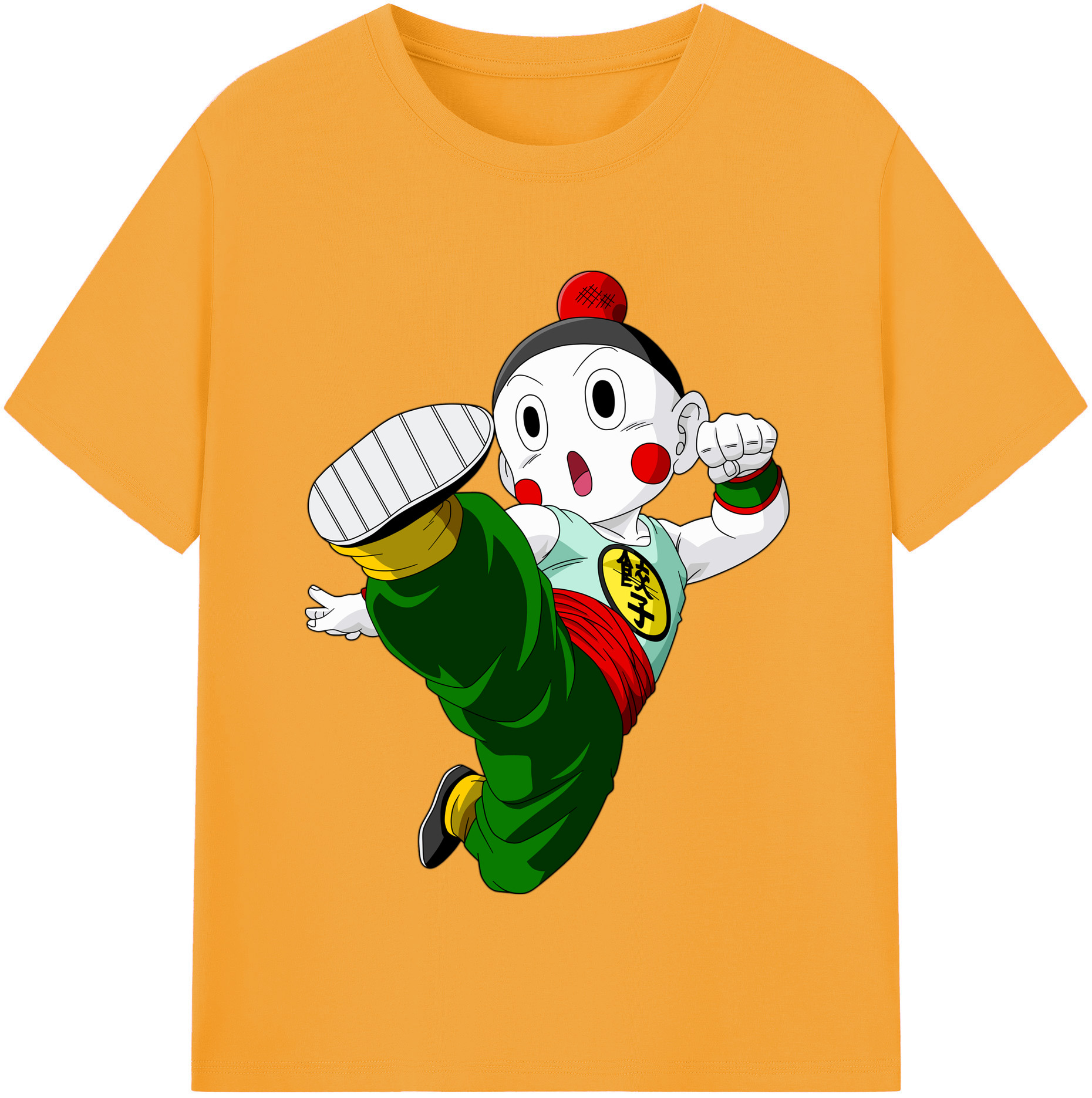 （画像用） ドラゴンボール 餃子（チャオズ）DRAGON BALL Chaoz レディースカジュアルプリントTシャツ（綿100％）