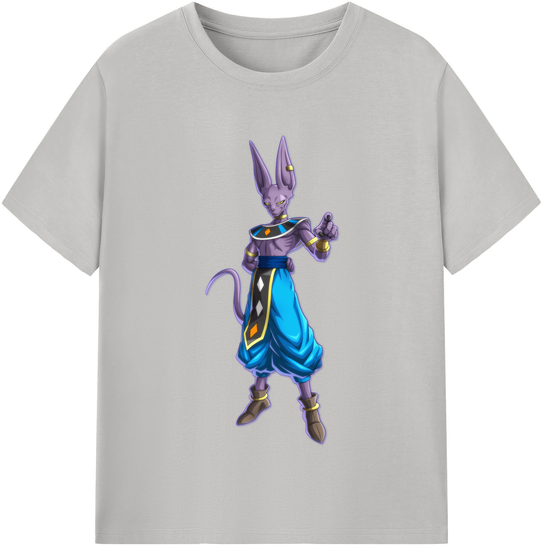 （画像用） ドラゴンボール ビルス 破壊神ビルス DRAGON BALL Beerus Birusu レディースカジュアルプリントTシャツ（綿100％）