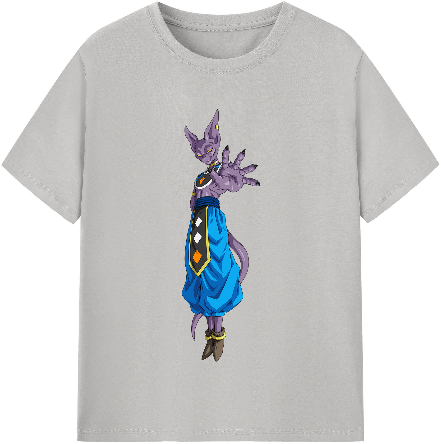 （画像用） ドラゴンボール ビルス 破壊神ビルス DRAGON BALL Beerus Birusu レディースカジュアルプリントTシャツ（綿100％）