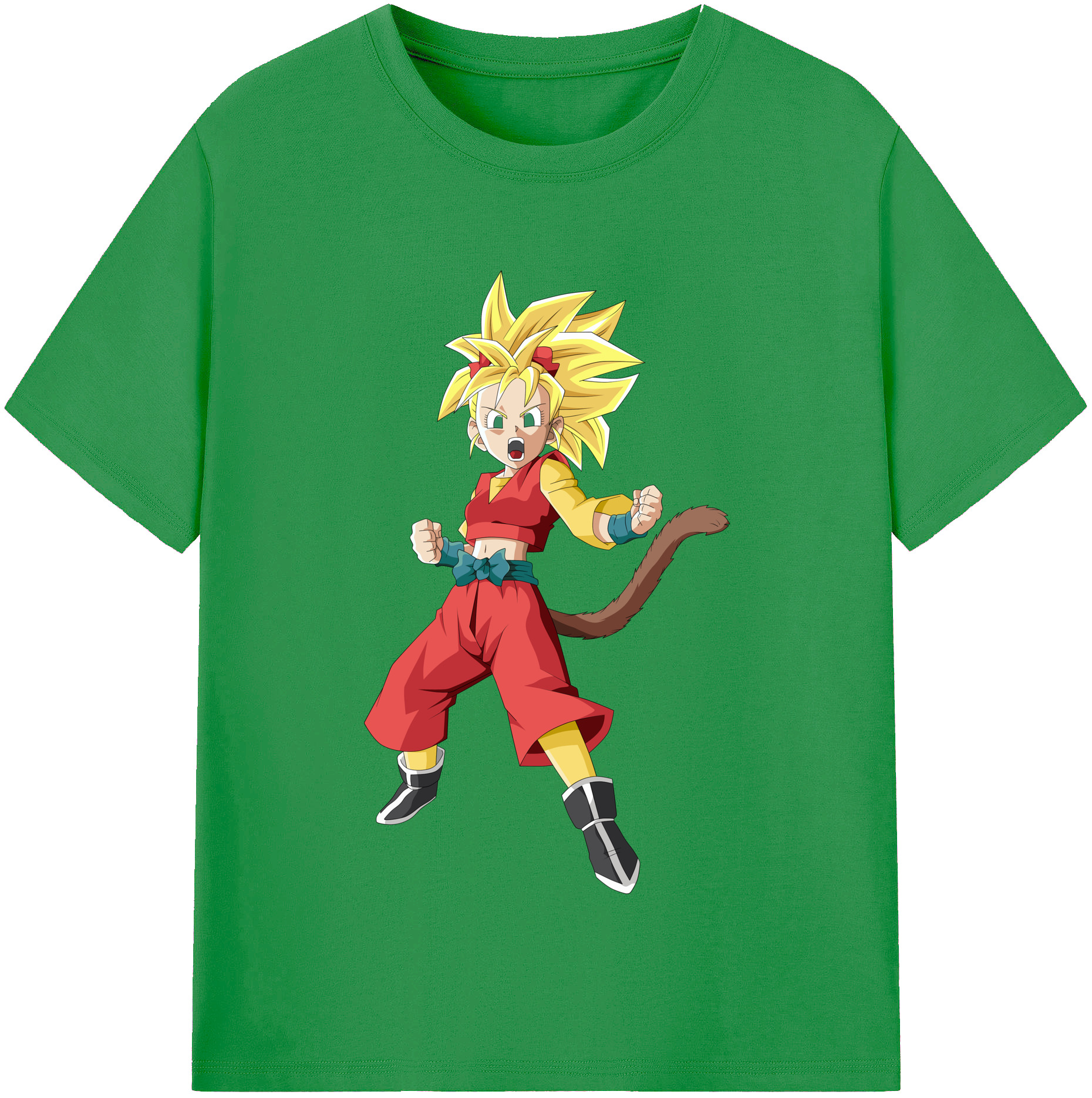 （画像用） ドラゴンボール カリフラ DRAGON BALL Caulifla レディースカジュアルプリントTシャツ（綿100％）