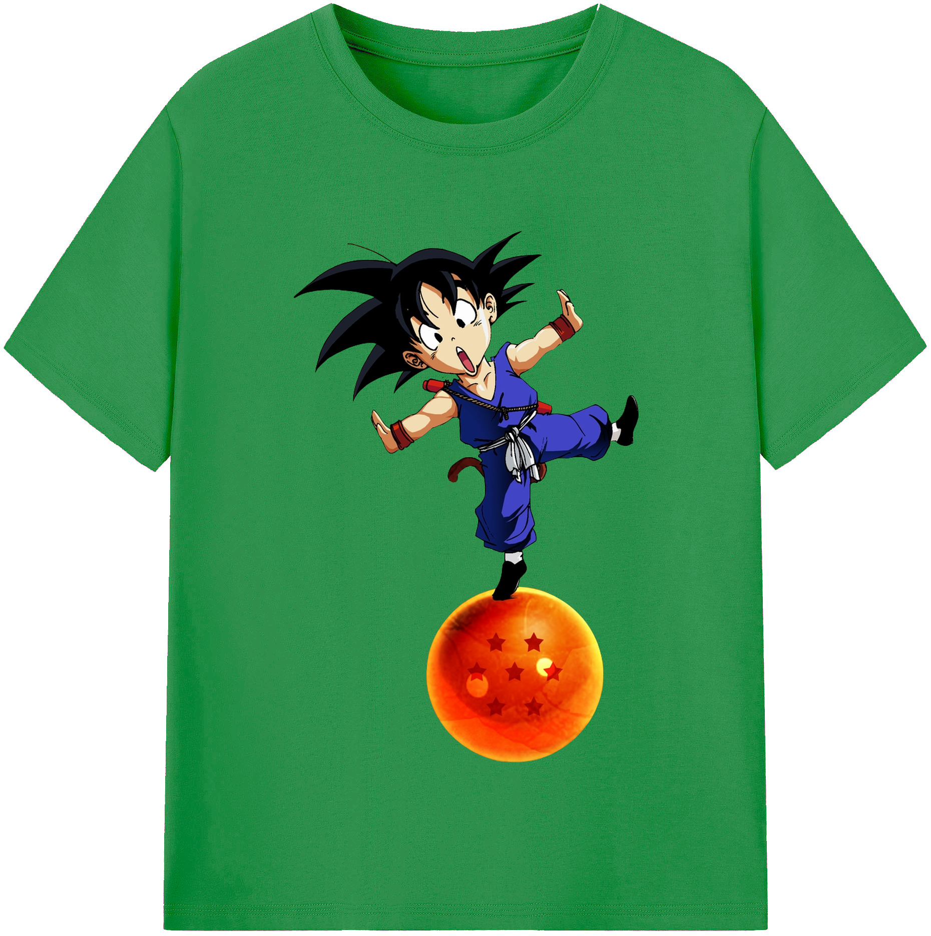 （画像用） ドラゴンボール 孫悟空（そん ごくう）Son Goku カカロット DRAGON BALL Kakarotto レディースカジュアルプリントTシャツ（綿100％）