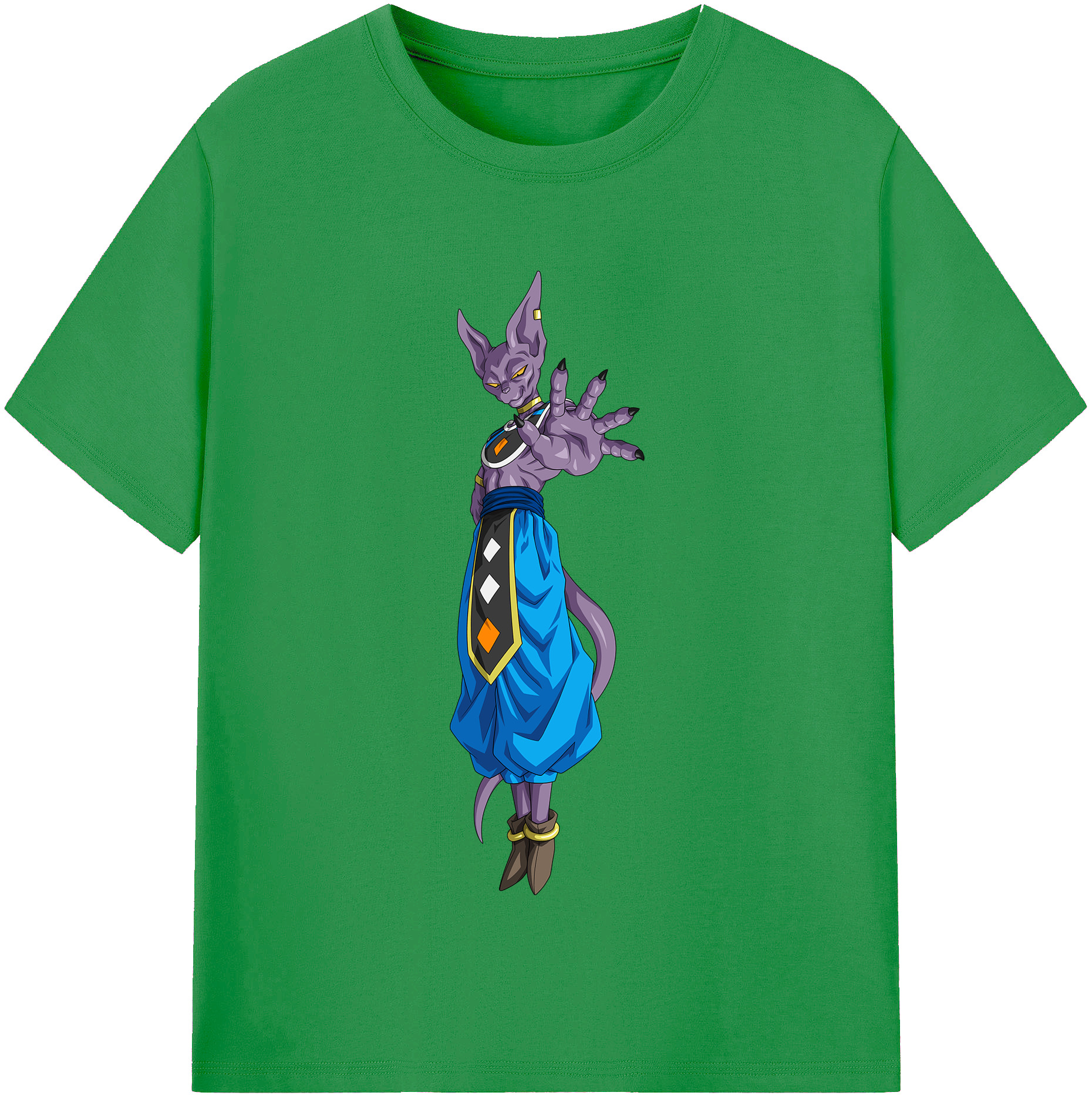 （画像用） ドラゴンボール ビルス 破壊神ビルス DRAGON BALL Beerus Birusu レディースカジュアルプリントTシャツ（綿100％）