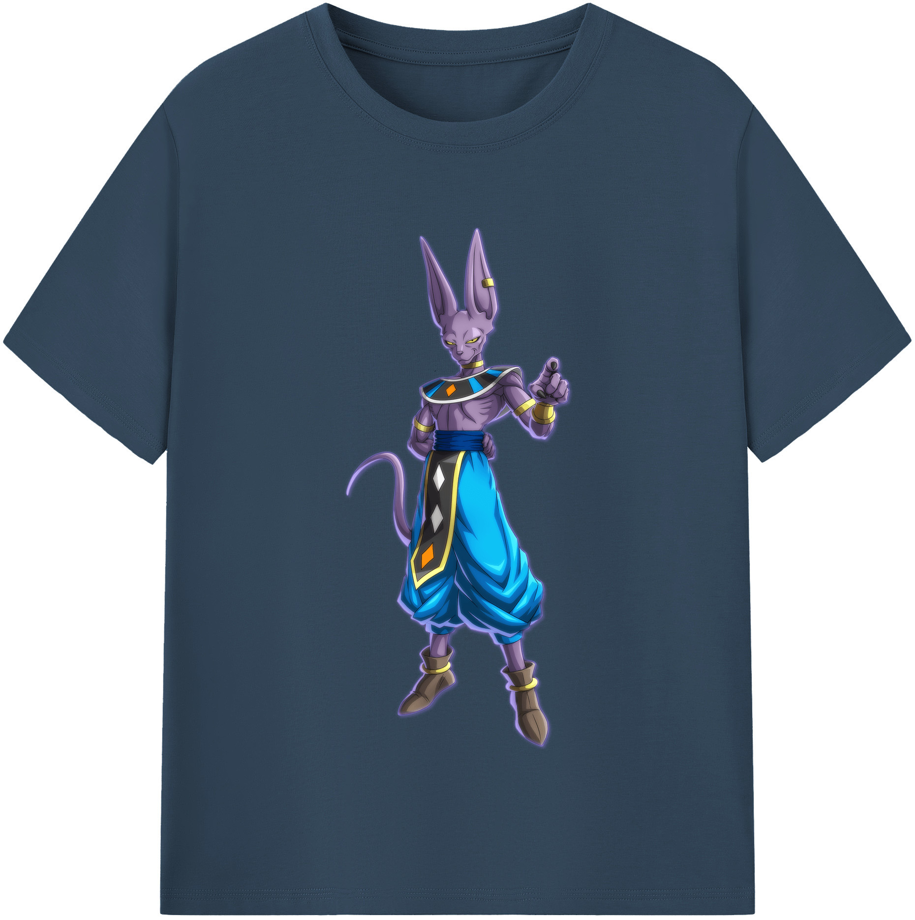 （画像用） ドラゴンボール ビルス 破壊神ビルス DRAGON BALL Beerus Birusu レディースカジュアルプリントTシャツ（綿100％）