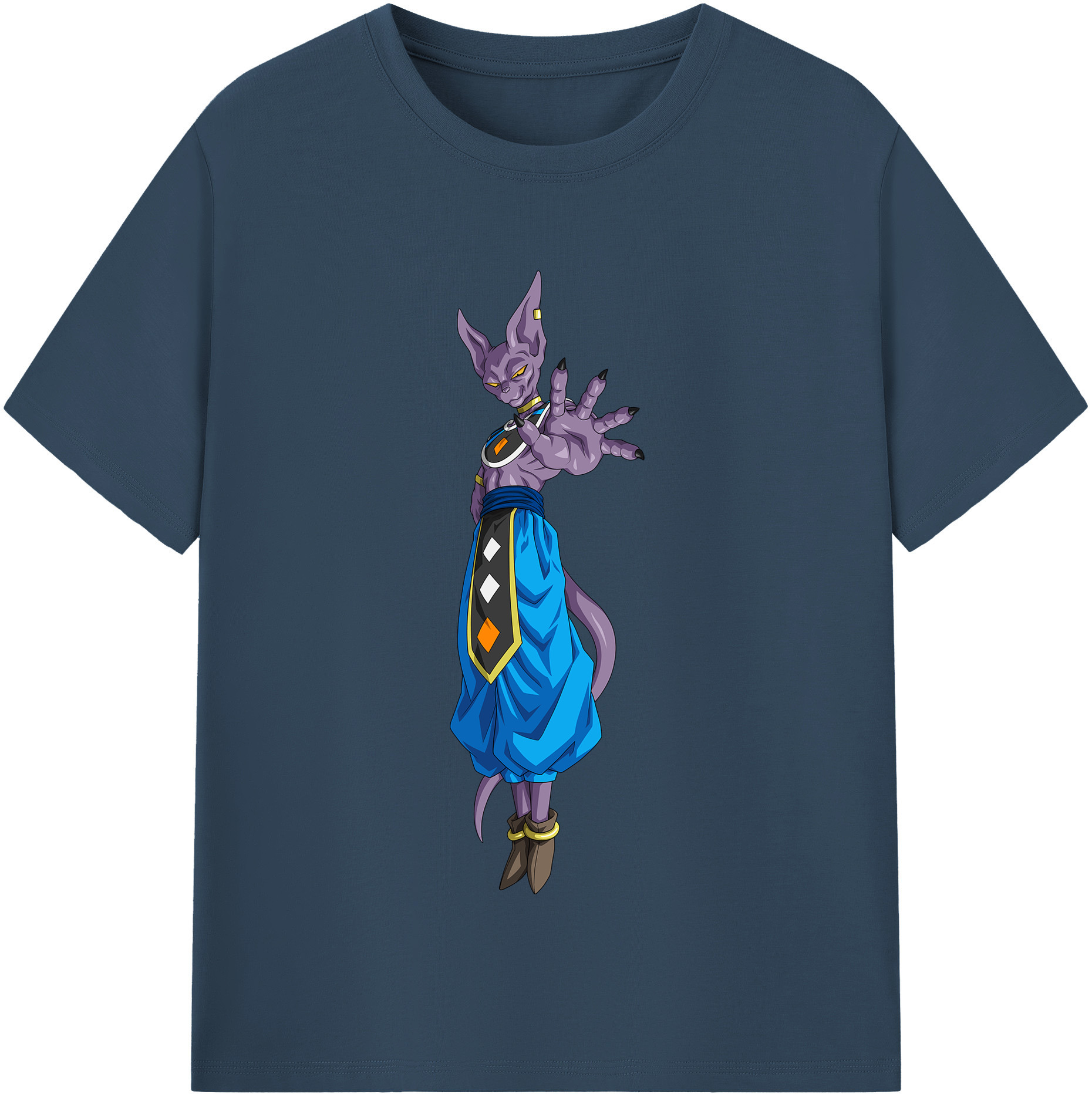 （画像用） ドラゴンボール ビルス 破壊神ビルス DRAGON BALL Beerus Birusu レディースカジュアルプリントTシャツ（綿100％）