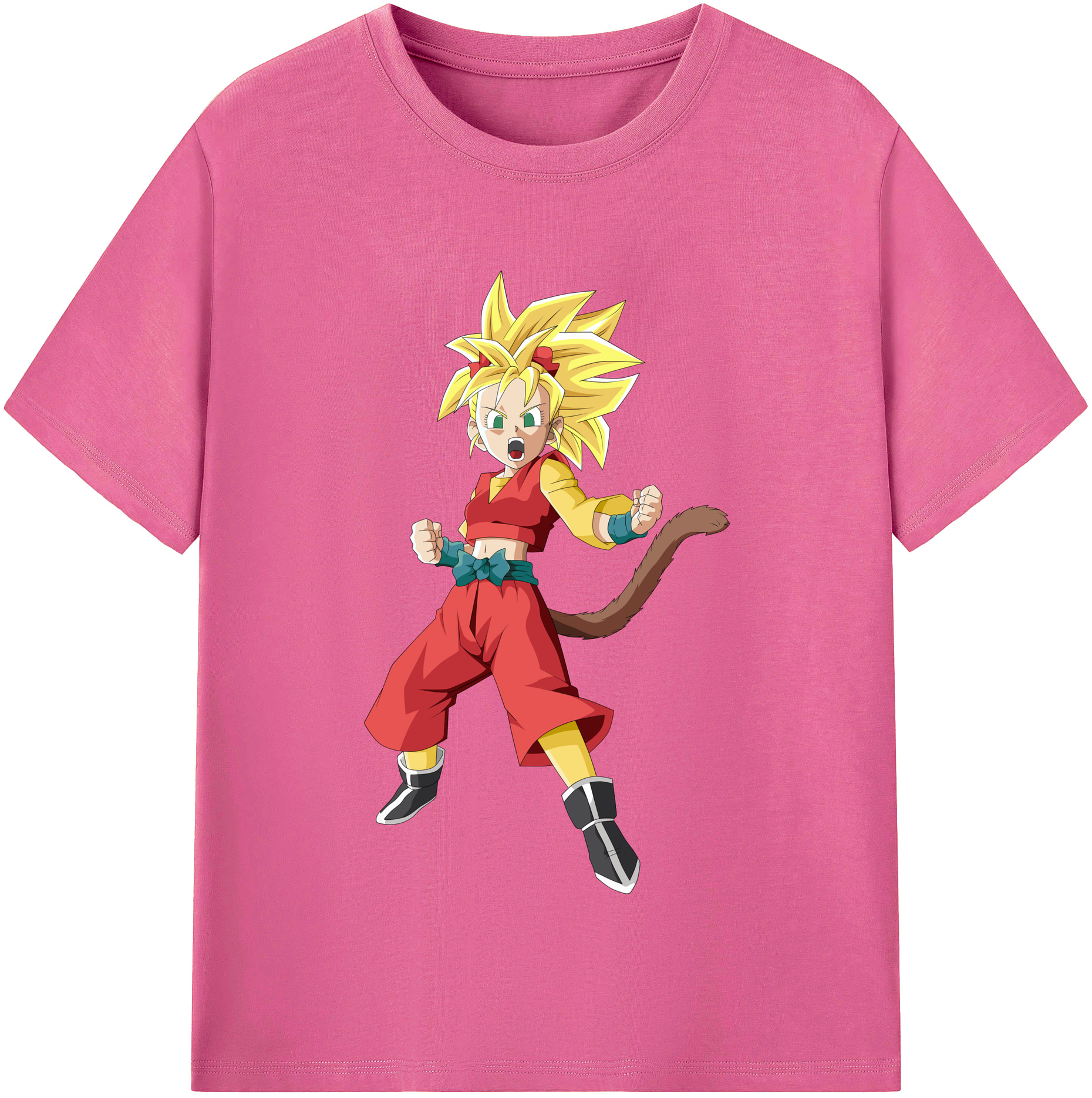 （画像用） ドラゴンボール カリフラ DRAGON BALL Caulifla レディースカジュアルプリントTシャツ（綿100％）
