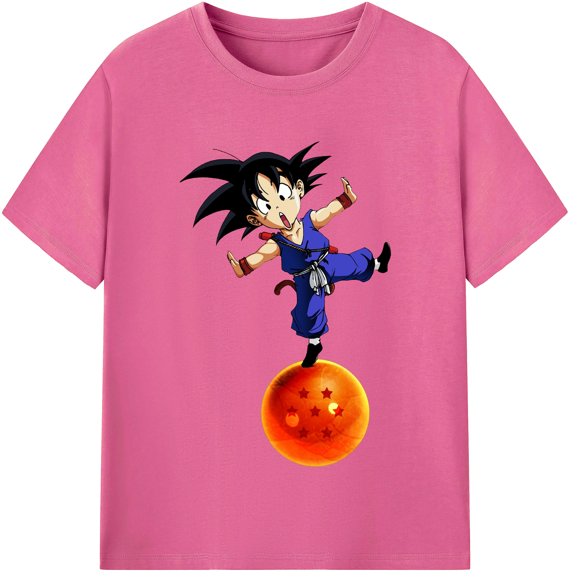 （画像用） ドラゴンボール 孫悟空（そん ごくう）Son Goku カカロット DRAGON BALL Kakarotto レディースカジュアルプリントTシャツ（綿100％）