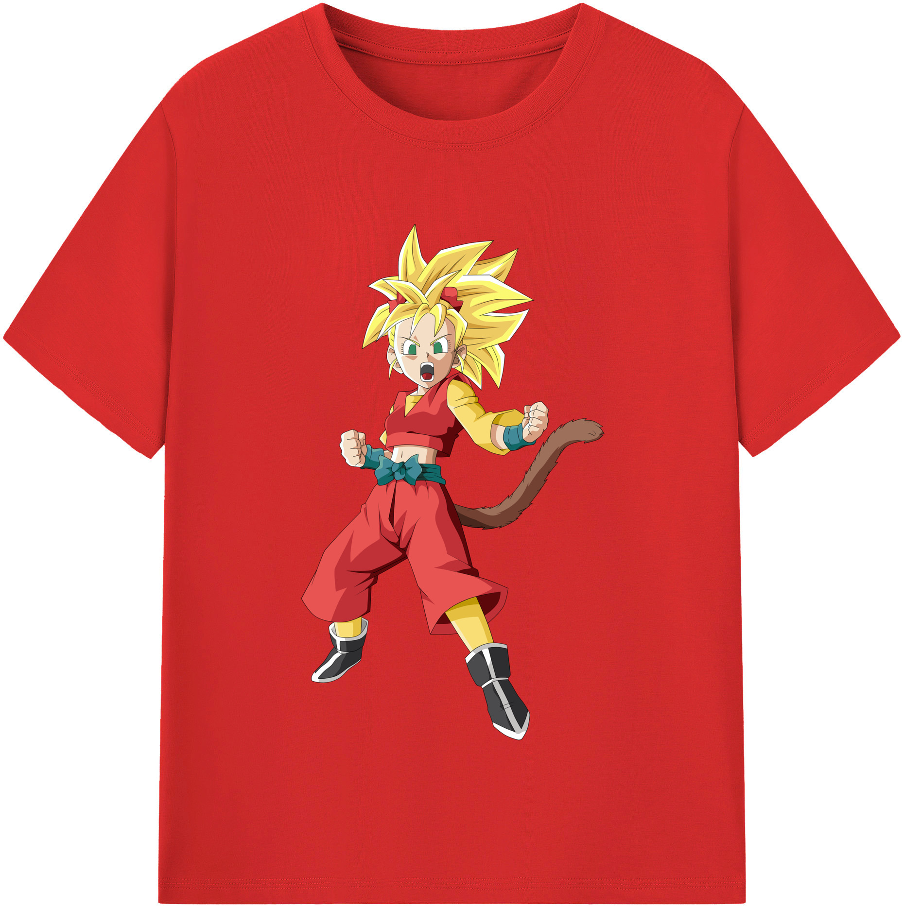 （画像用） ドラゴンボール カリフラ DRAGON BALL Caulifla レディースカジュアルプリントTシャツ（綿100％）