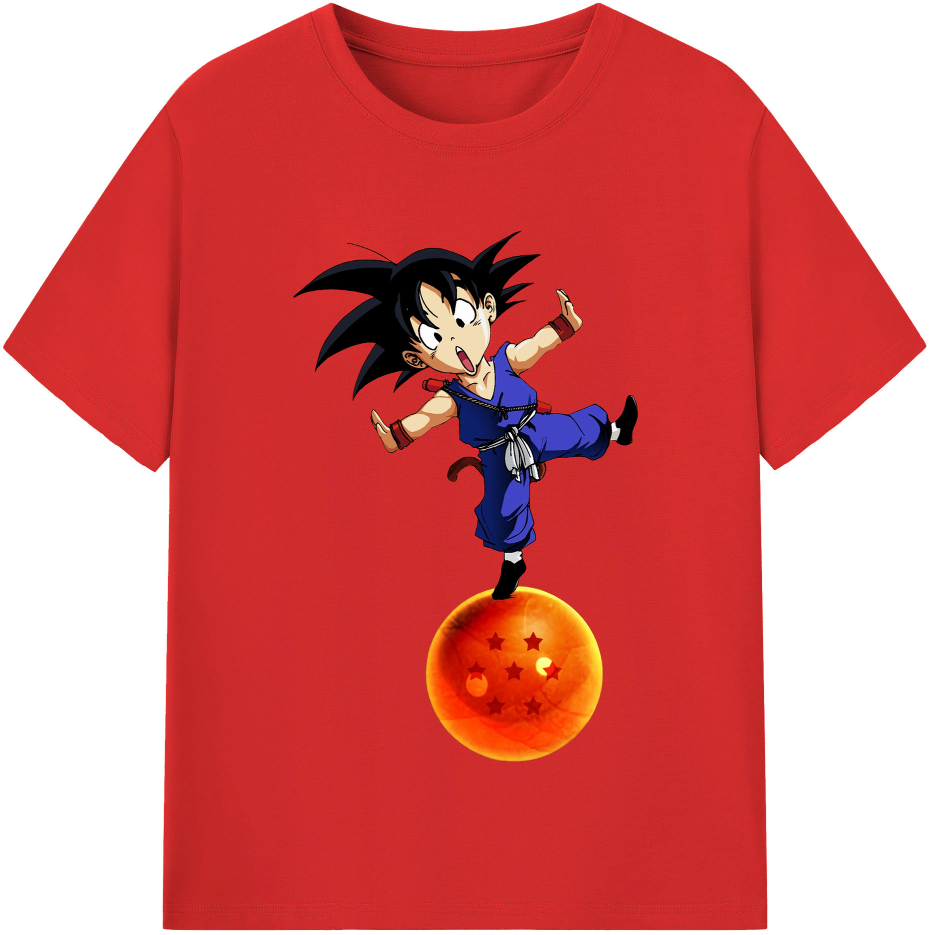 （画像用） ドラゴンボール 孫悟空（そん ごくう）Son Goku カカロット DRAGON BALL Kakarotto レディースカジュアルプリントTシャツ（綿100％）