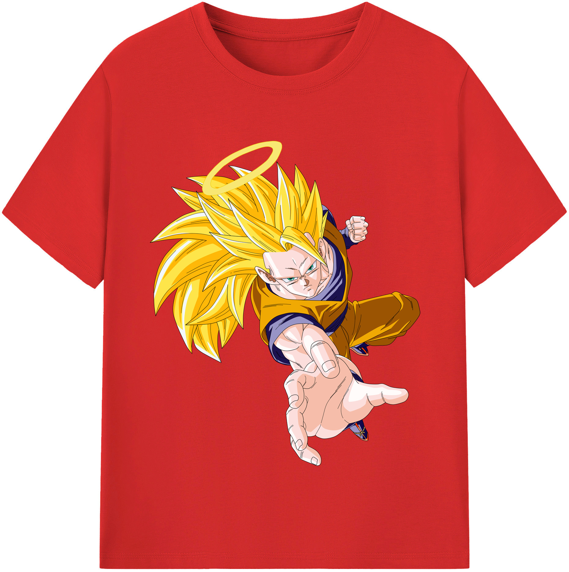 （画像用） ドラゴンボール 孫悟空（そん ごくう）Son Goku カカロット DRAGON BALL Kakarotto レディースカジュアルプリントTシャツ（綿100％）