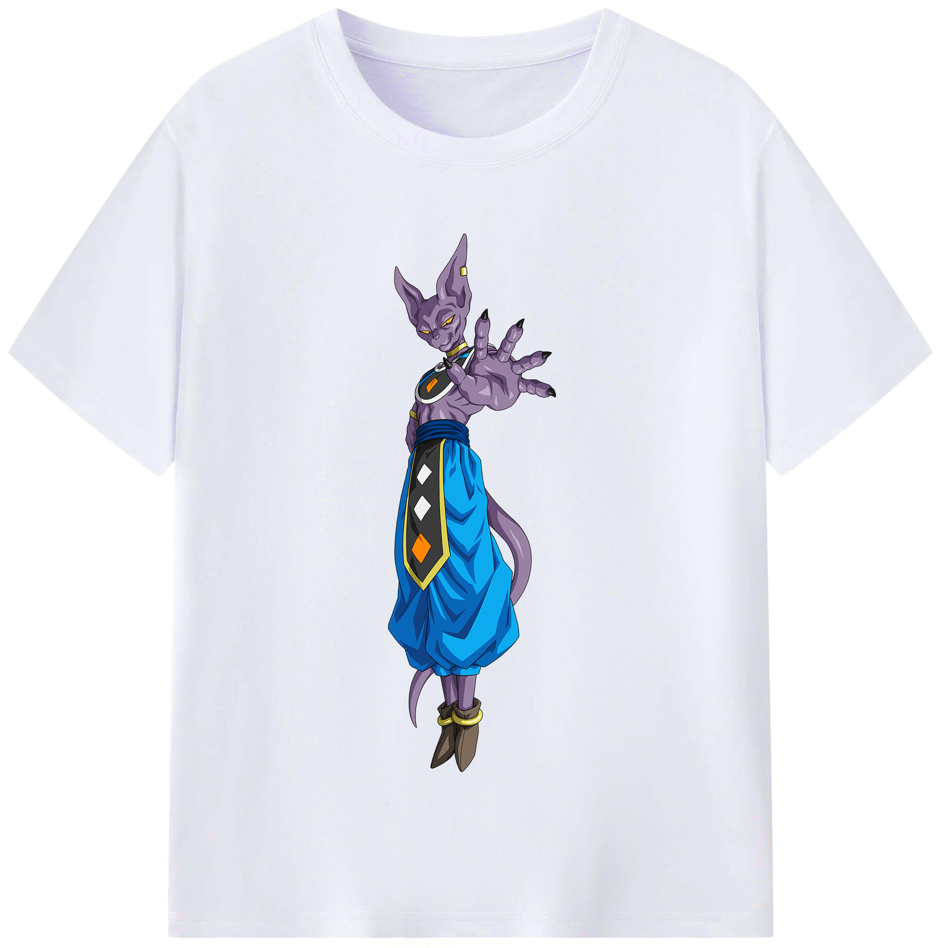 （画像用） ドラゴンボール ビルス 破壊神ビルス DRAGON BALL Beerus Birusu レディースカジュアルプリントTシャツ（綿100％）