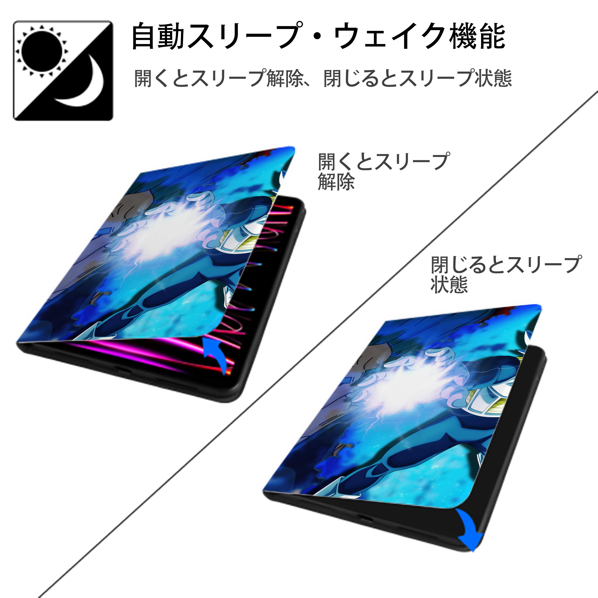 ドラゴンボール DRAGON BALL IPad ケース ブック型 PUレザー TPU 耐衝撃 軽量 薄型 ペン収納なし 全面保護 IPad 各モデル対応