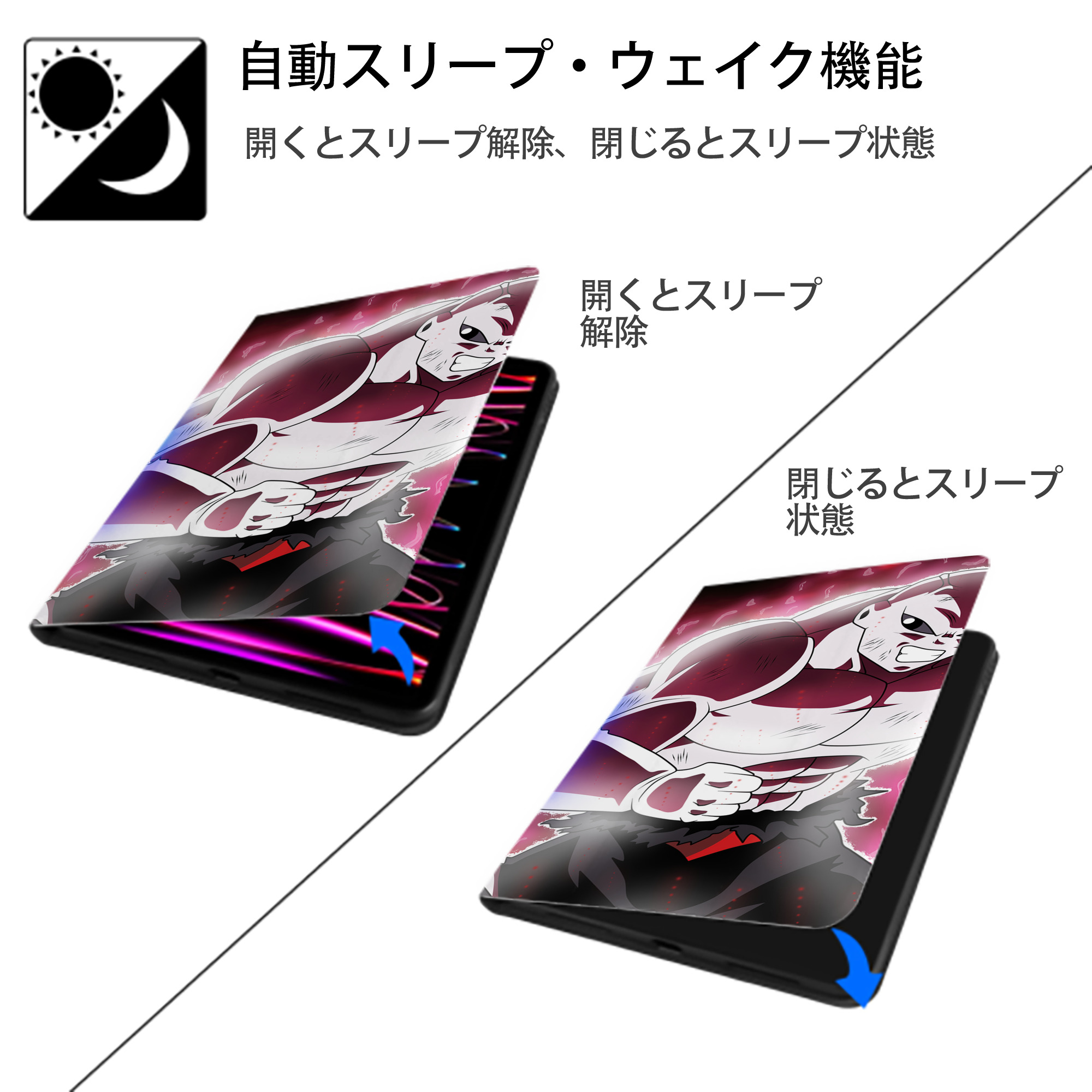 ドラゴンボール DRAGON BALL IPad ケース ブック型 PUレザー TPU 耐衝撃 軽量 薄型 ペン収納なし 全面保護 IPad 各モデル対応