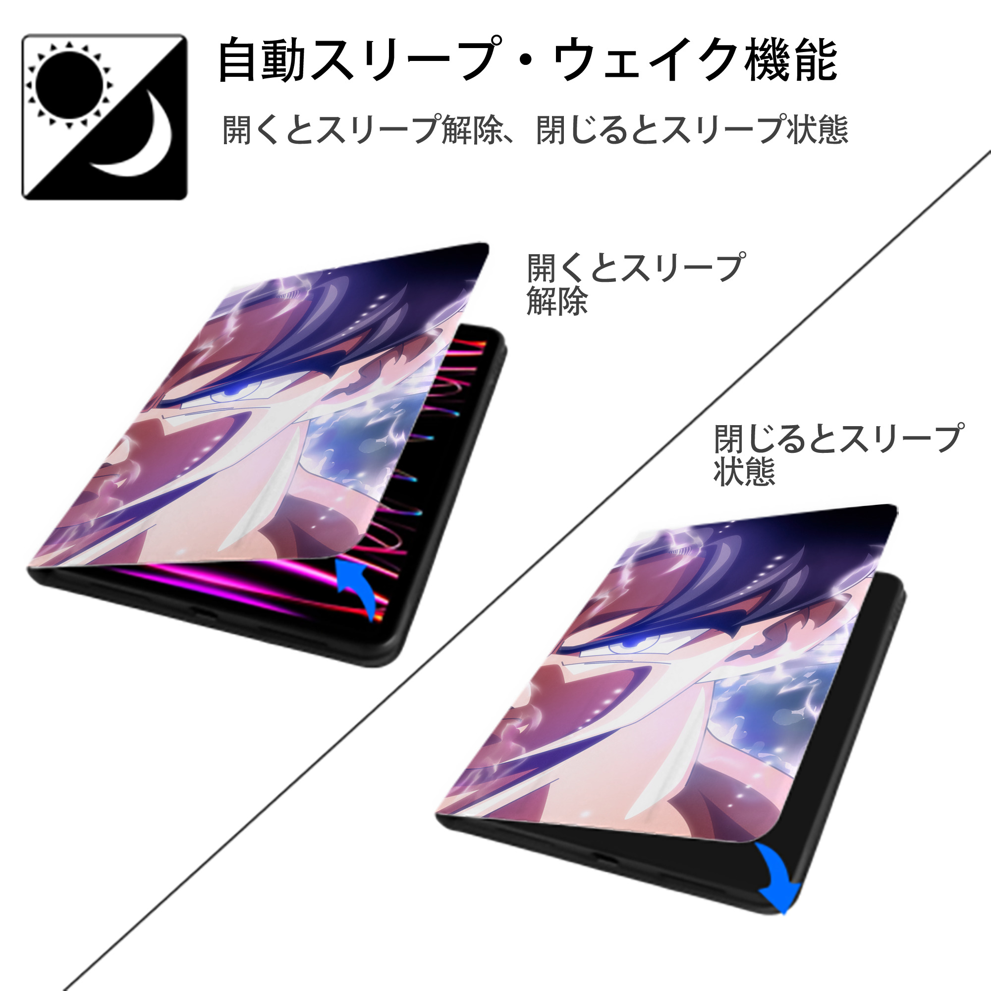 ドラゴンボール DRAGON BALL IPad ケース ブック型 PUレザー TPU 耐衝撃 軽量 薄型 ペン収納なし 全面保護 IPad 各モデル対応