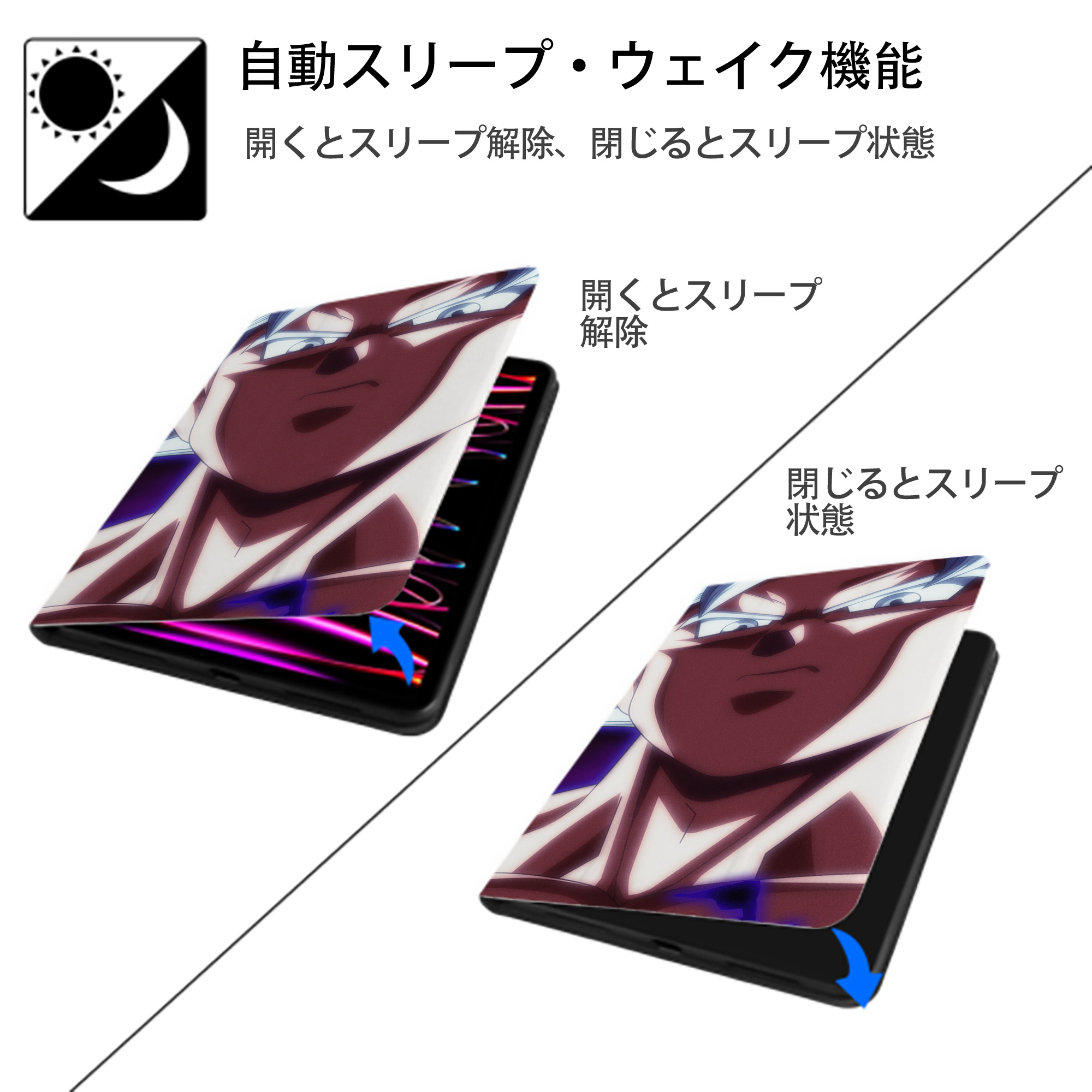 ドラゴンボール DRAGON BALL IPad ケース ブック型 PUレザー TPU 耐衝撃 軽量 薄型 ペン収納なし 全面保護 IPad 各モデル対応
