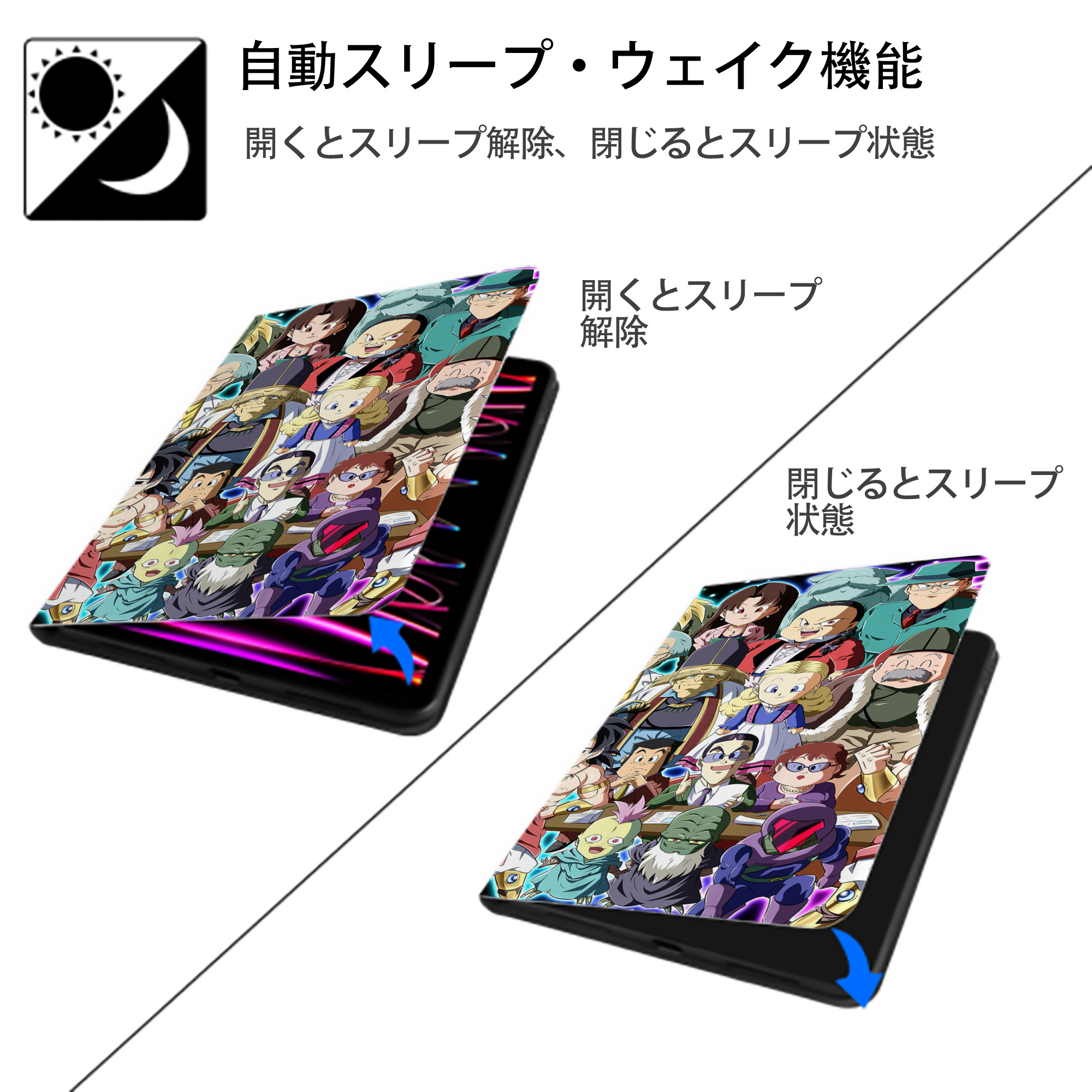 ドラゴンボール DRAGON BALL IPad ケース ブック型 PUレザー TPU 耐衝撃 軽量 薄型 ペン収納なし 全面保護 IPad 各モデル対応