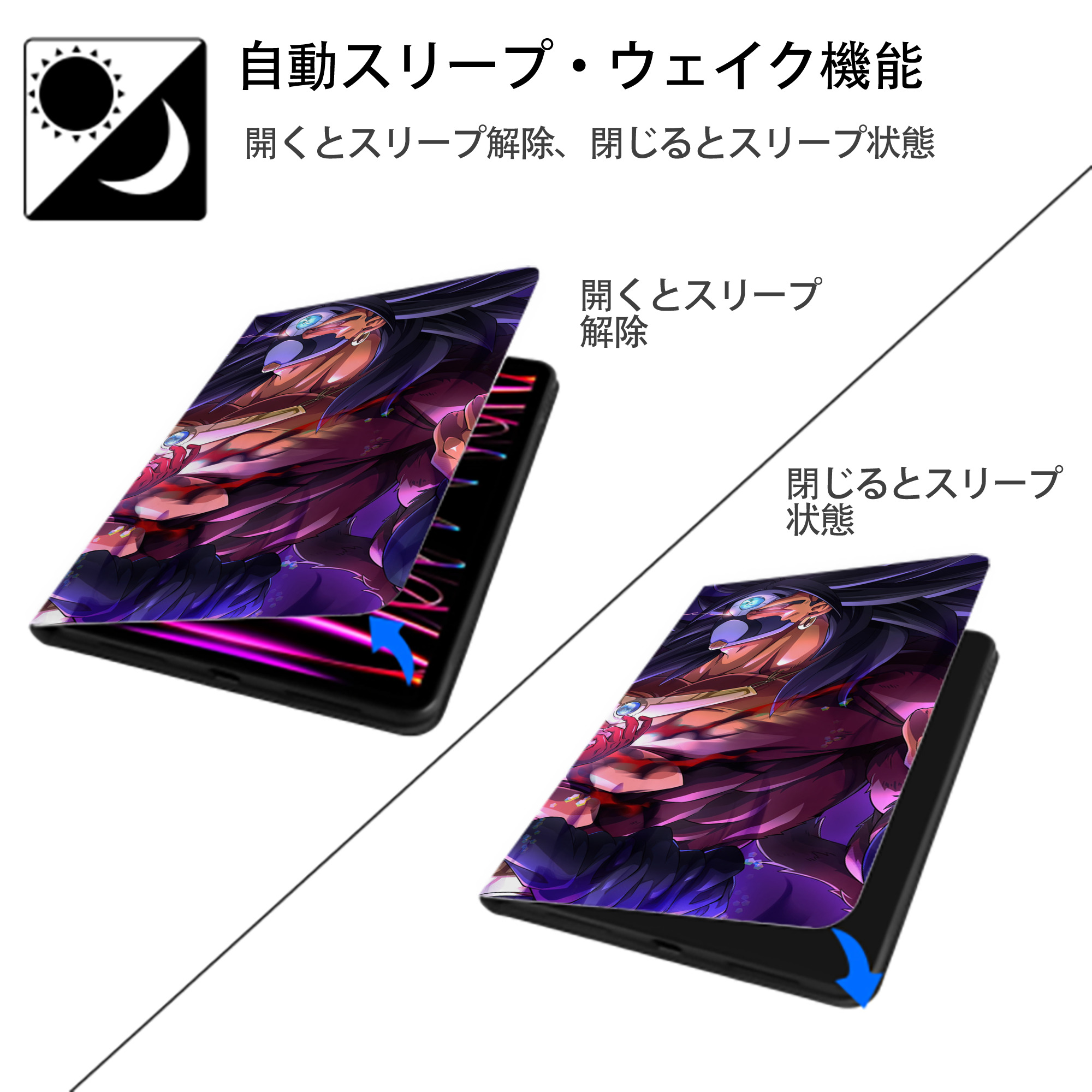 ドラゴンボール DRAGON BALL IPad ケース ブック型 PUレザー TPU 耐衝撃 軽量 薄型 ペン収納なし 全面保護 IPad 各モデル対応