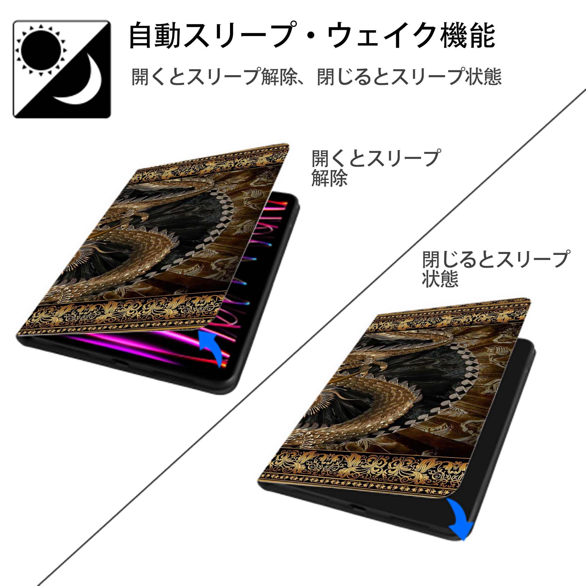 ドラゴンボール DRAGON BALL IPad ケース ブック型 PUレザー TPU 耐衝撃 軽量 薄型 ペン収納なし 全面保護 IPad 各モデル対応