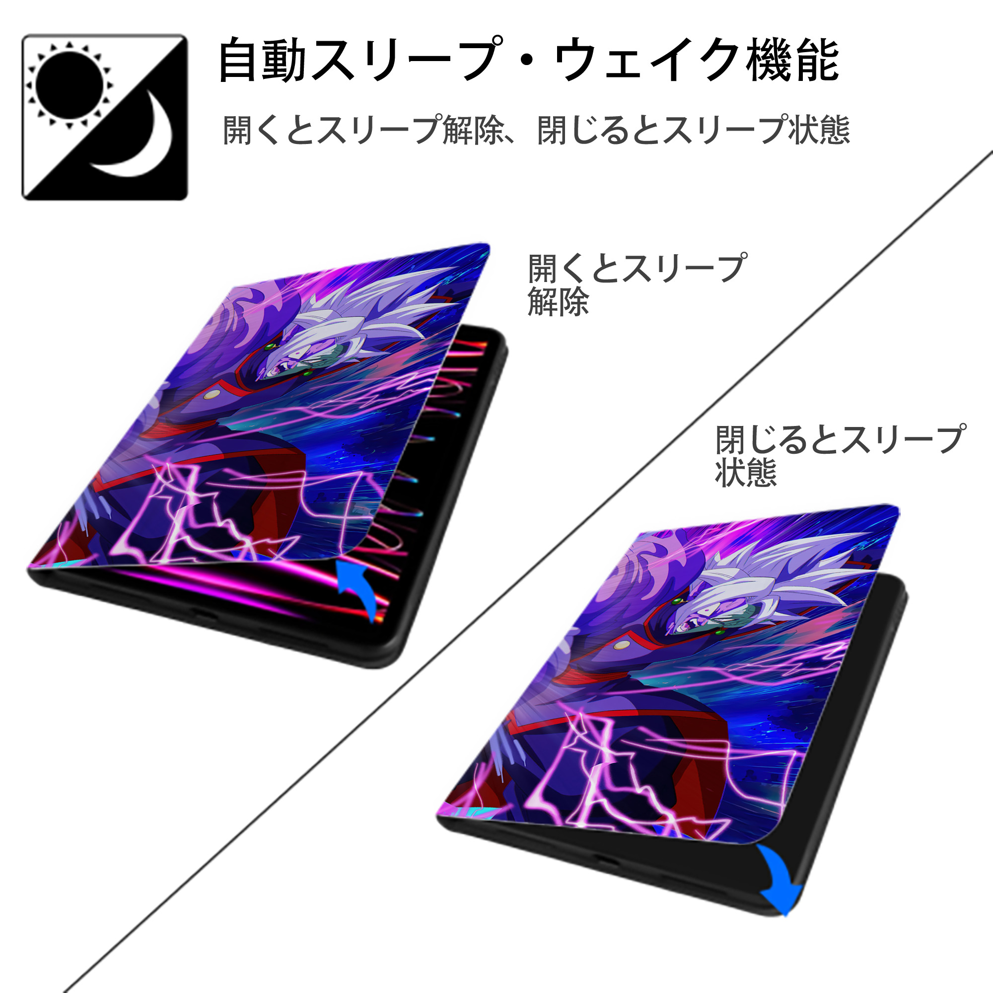 ドラゴンボール DRAGON BALL IPad ケース ブック型 PUレザー TPU 耐衝撃 軽量 薄型 ペン収納なし 全面保護 IPad 各モデル対応