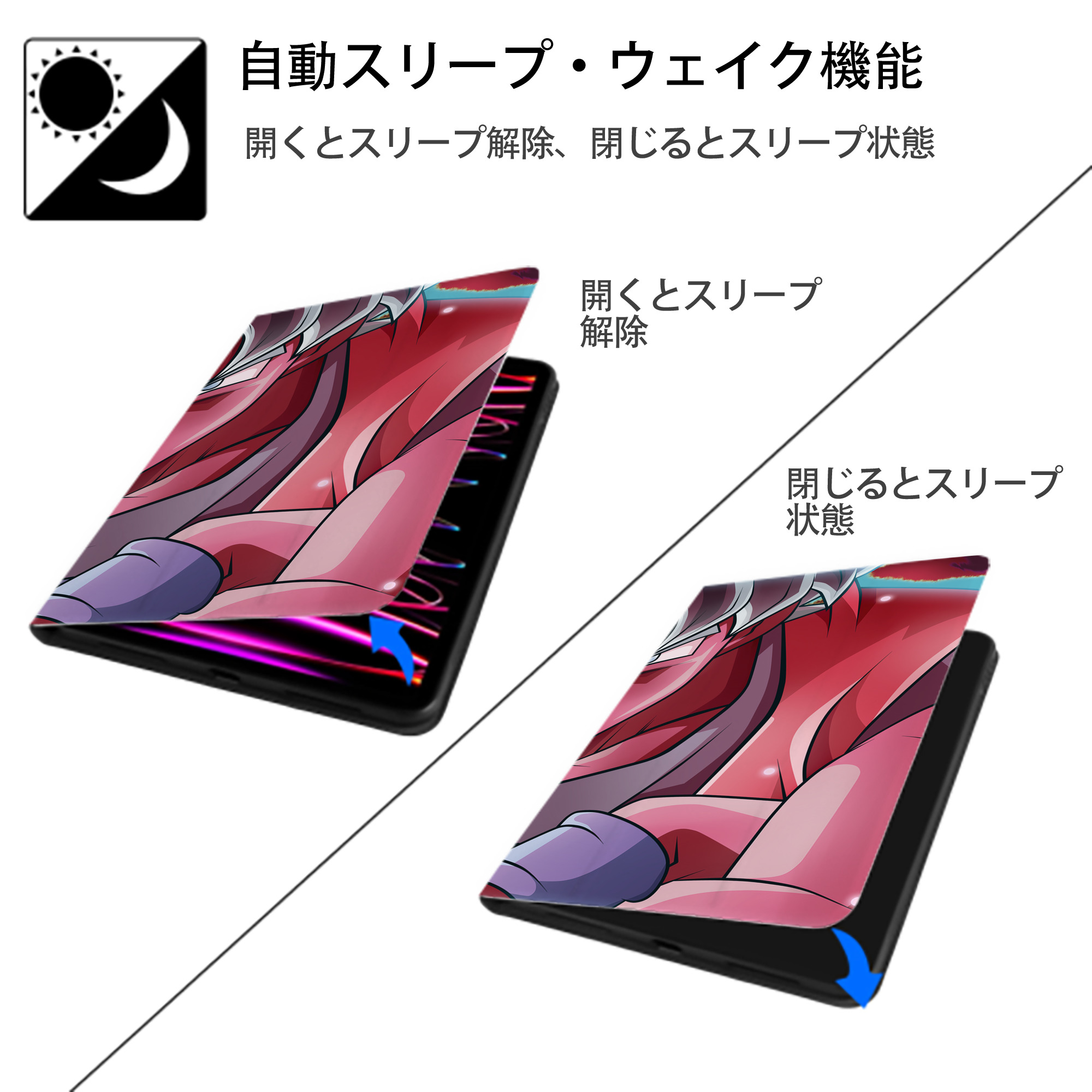 ドラゴンボール DRAGON BALL IPad ケース ブック型 PUレザー TPU 耐衝撃 軽量 薄型 ペン収納なし 全面保護 IPad 各モデル対応