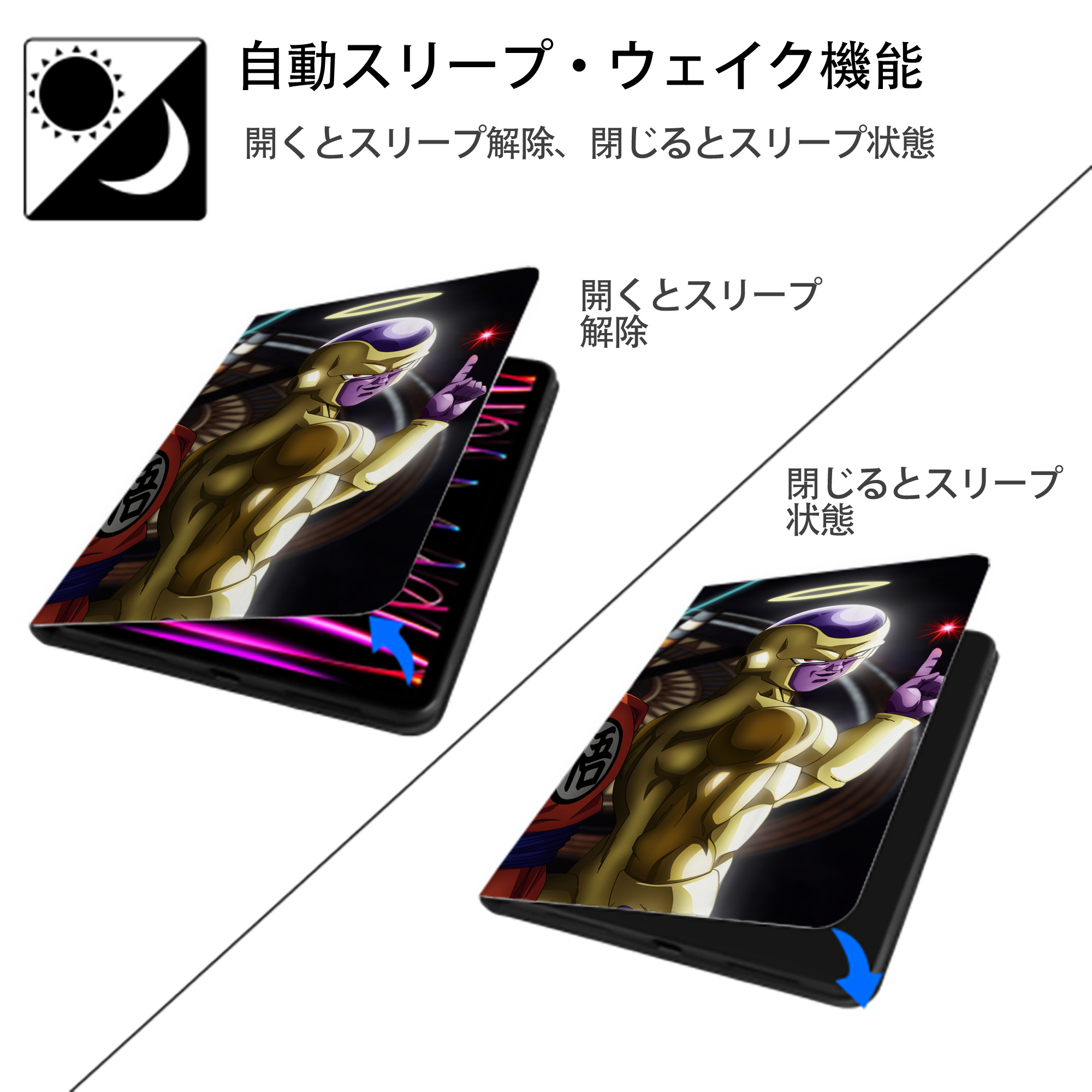 ドラゴンボール DRAGON BALL IPad ケース ブック型 PUレザー TPU 耐衝撃 軽量 薄型 ペン収納なし 全面保護 IPad 各モデル対応