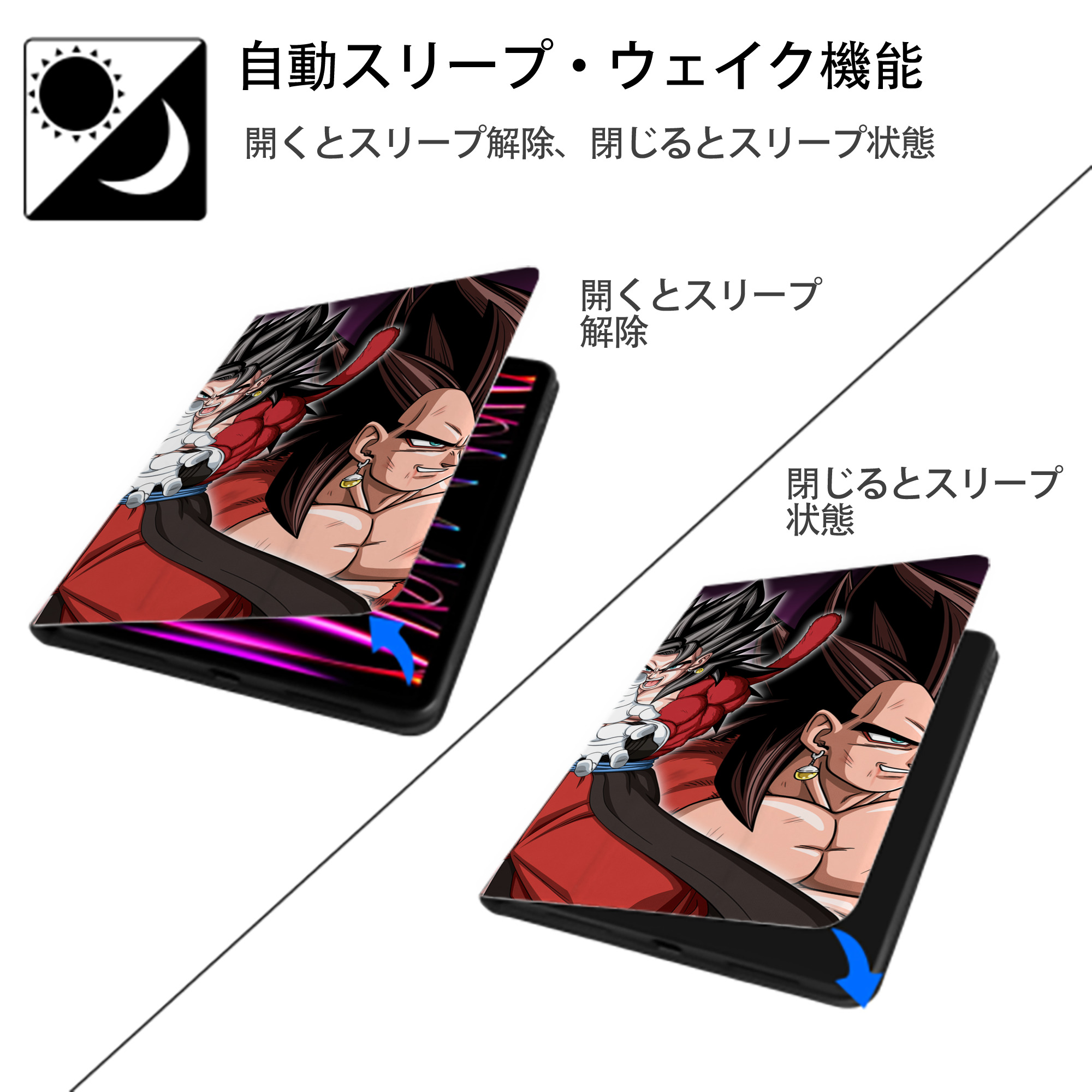 ドラゴンボール DRAGON BALL IPad ケース ブック型 PUレザー TPU 耐衝撃 軽量 薄型 ペン収納なし 全面保護 IPad 各モデル対応