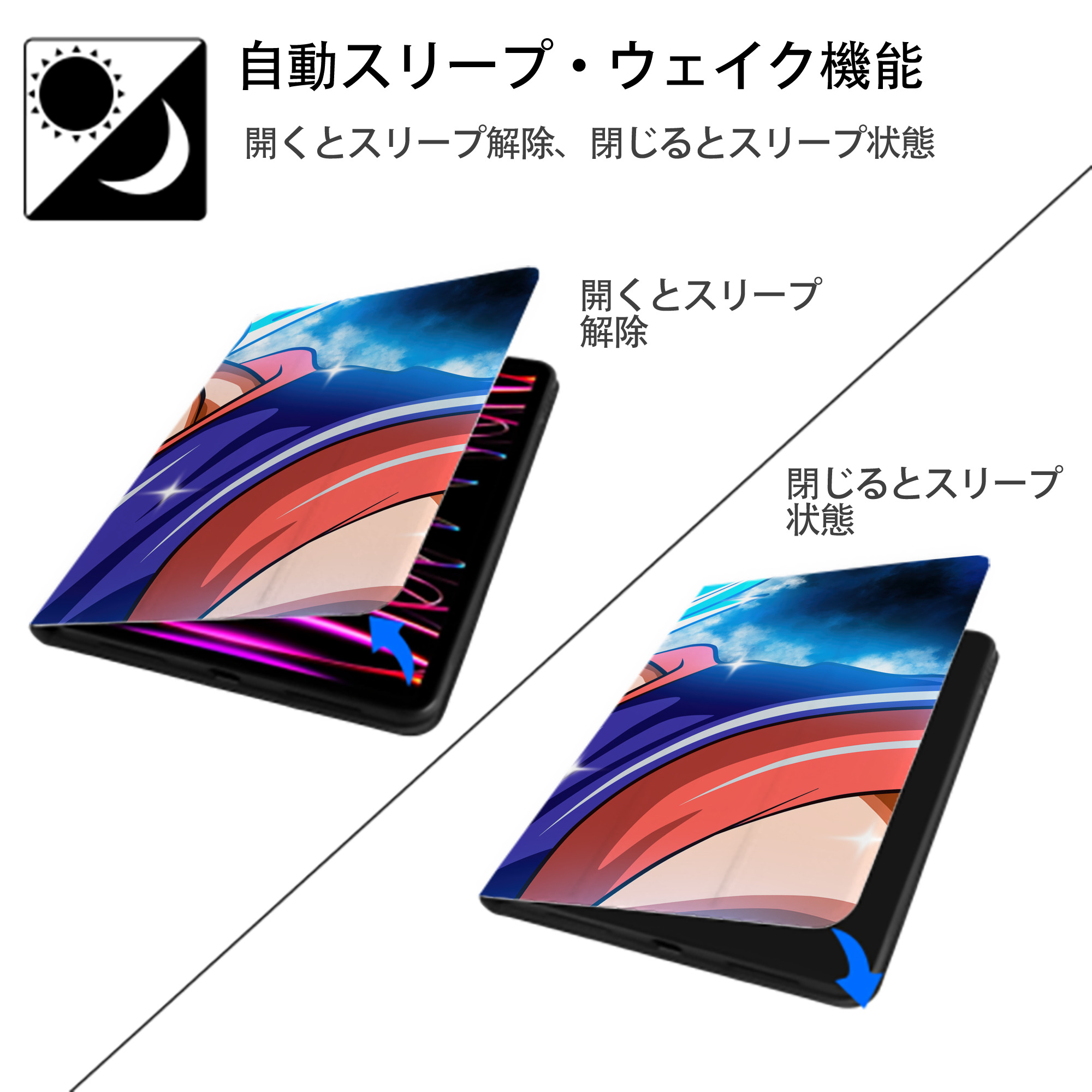 ドラゴンボール DRAGON BALL IPadケース ペンホルダー付き ブックスタイルデザイン