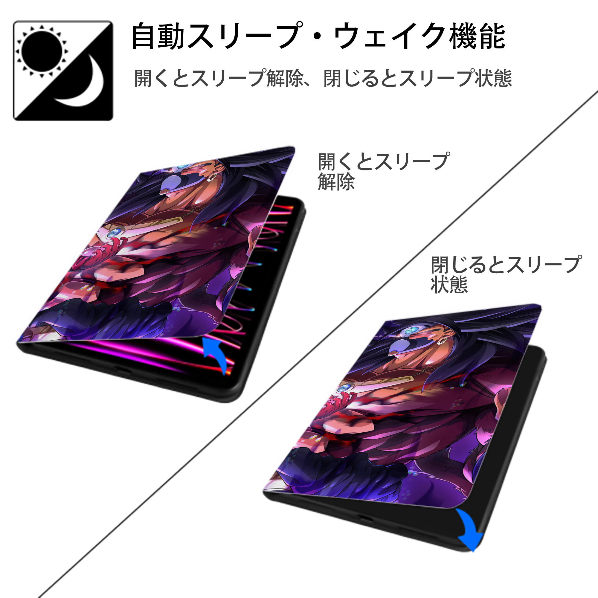 ドラゴンボール DRAGON BALL IPadケース ペンホルダー付き ブックスタイルデザイン