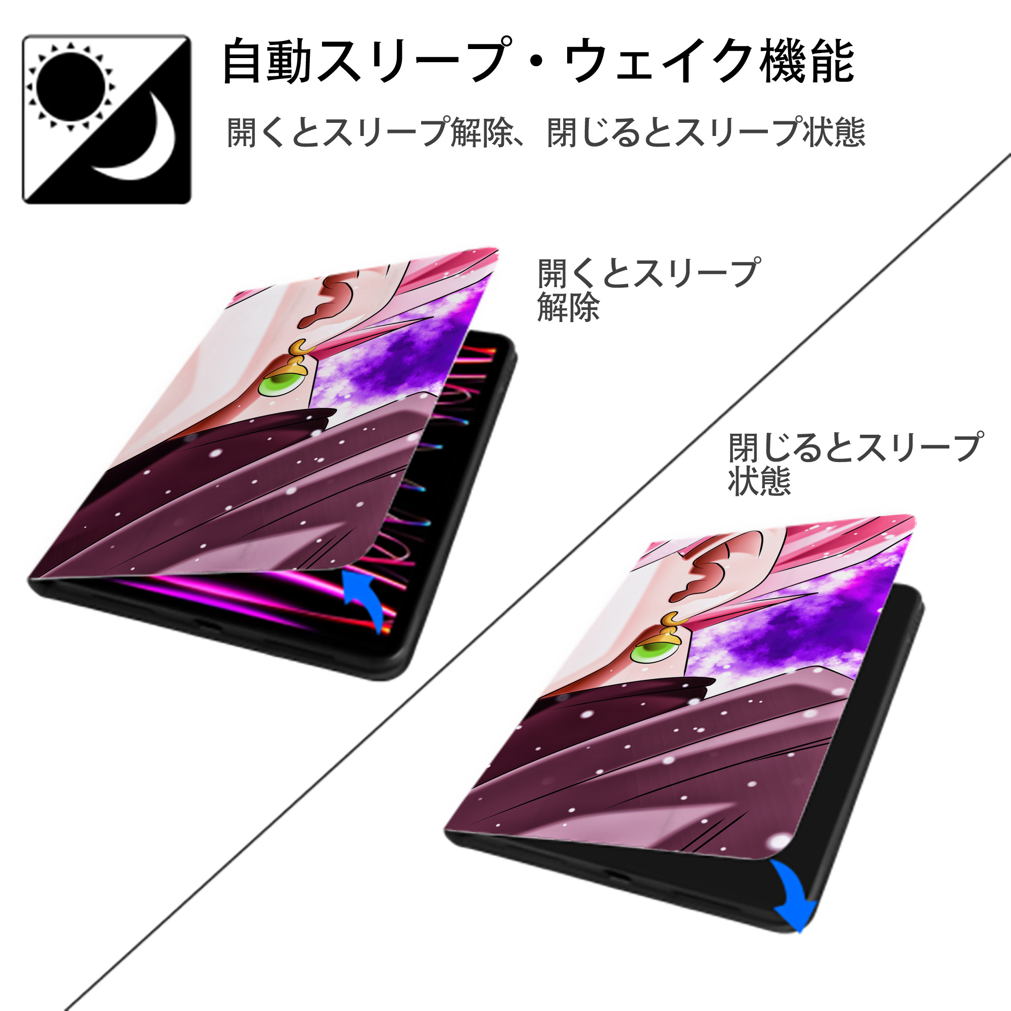ドラゴンボール DRAGON BALL IPadケース ペンホルダー付き ブックスタイルデザイン