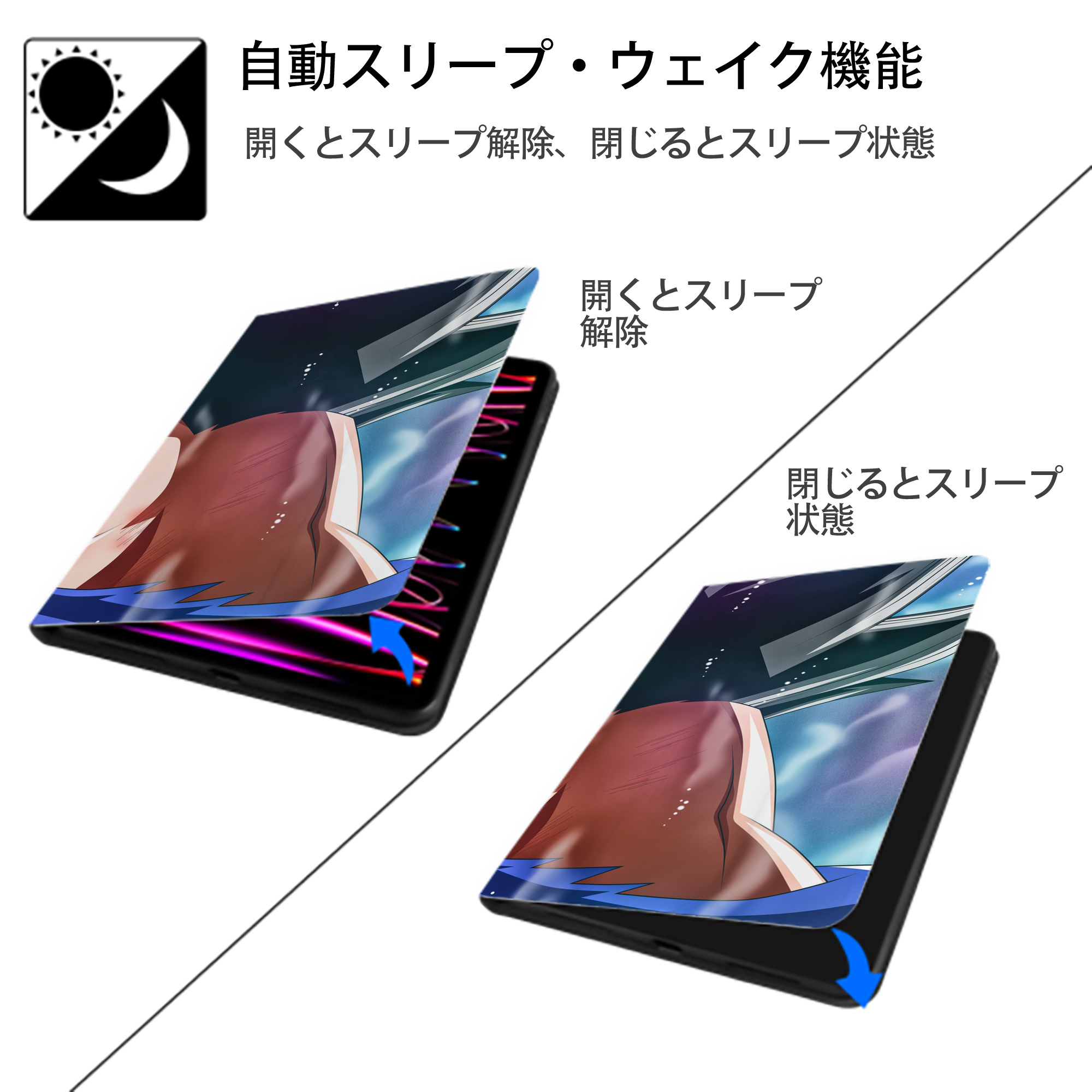 ドラゴンボール DRAGON BALL IPadケース ペンホルダー付き ブックスタイルデザイン