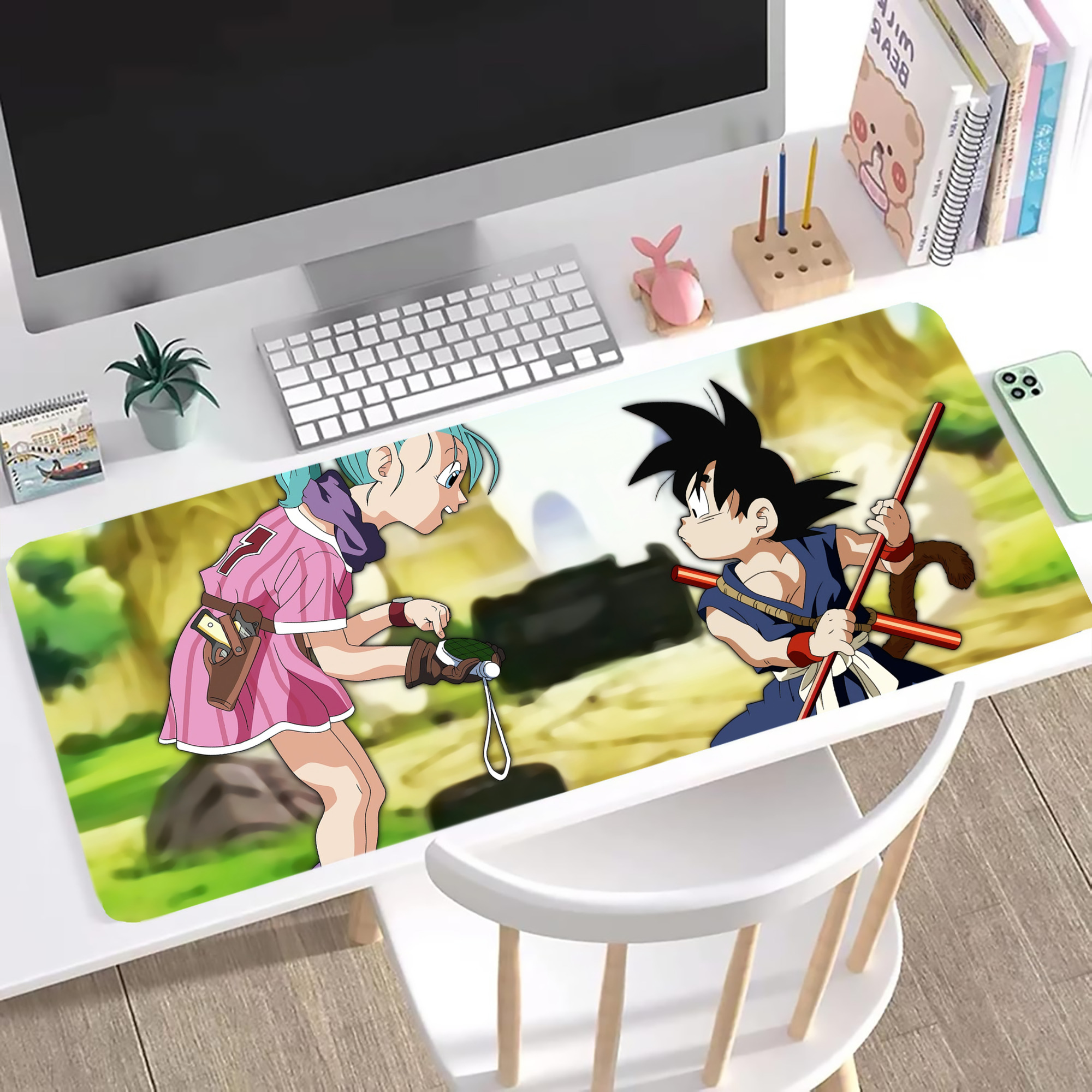 （画像用） ドラゴンボール DRAGON BALL ステッチ加工 大判デスクマット／滑り止めマウスパッド