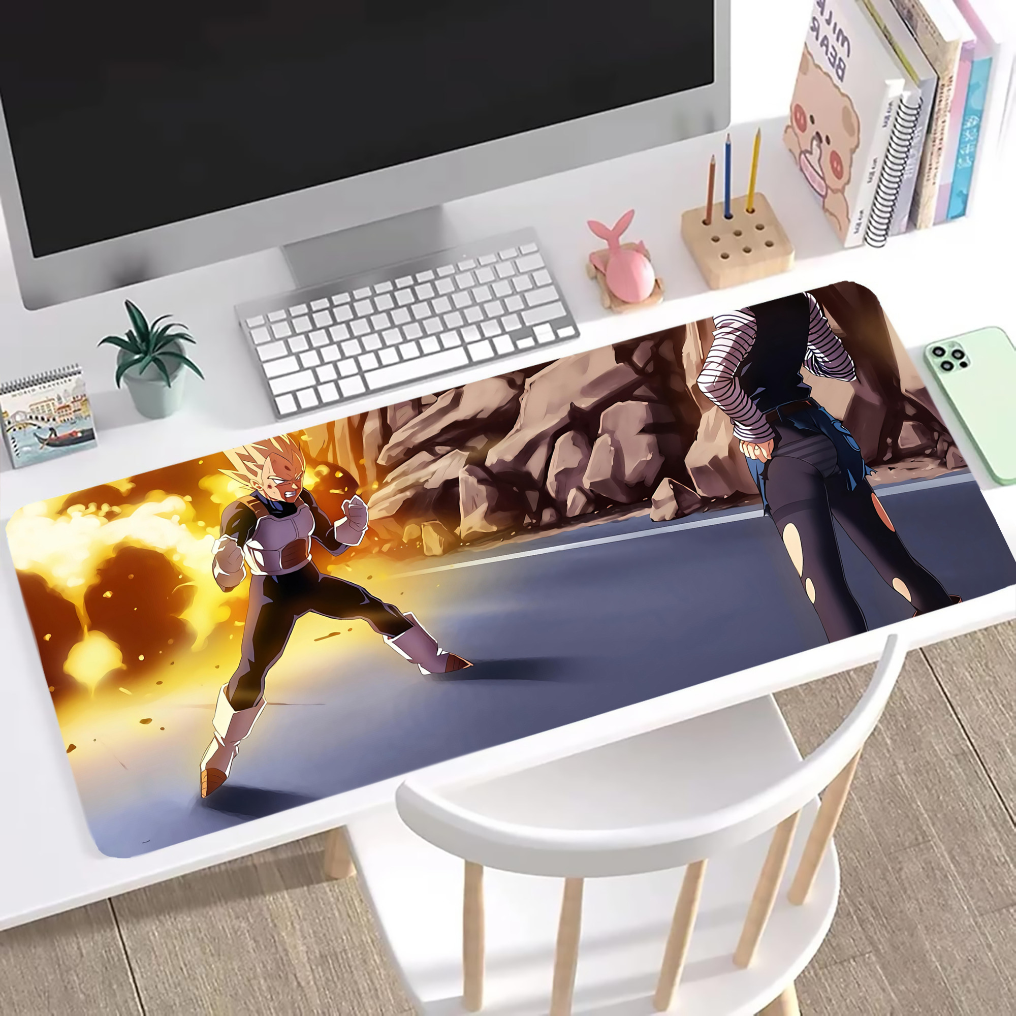 （画像用） ドラゴンボール DRAGON BALL ステッチ加工 大判デスクマット／滑り止めマウスパッド