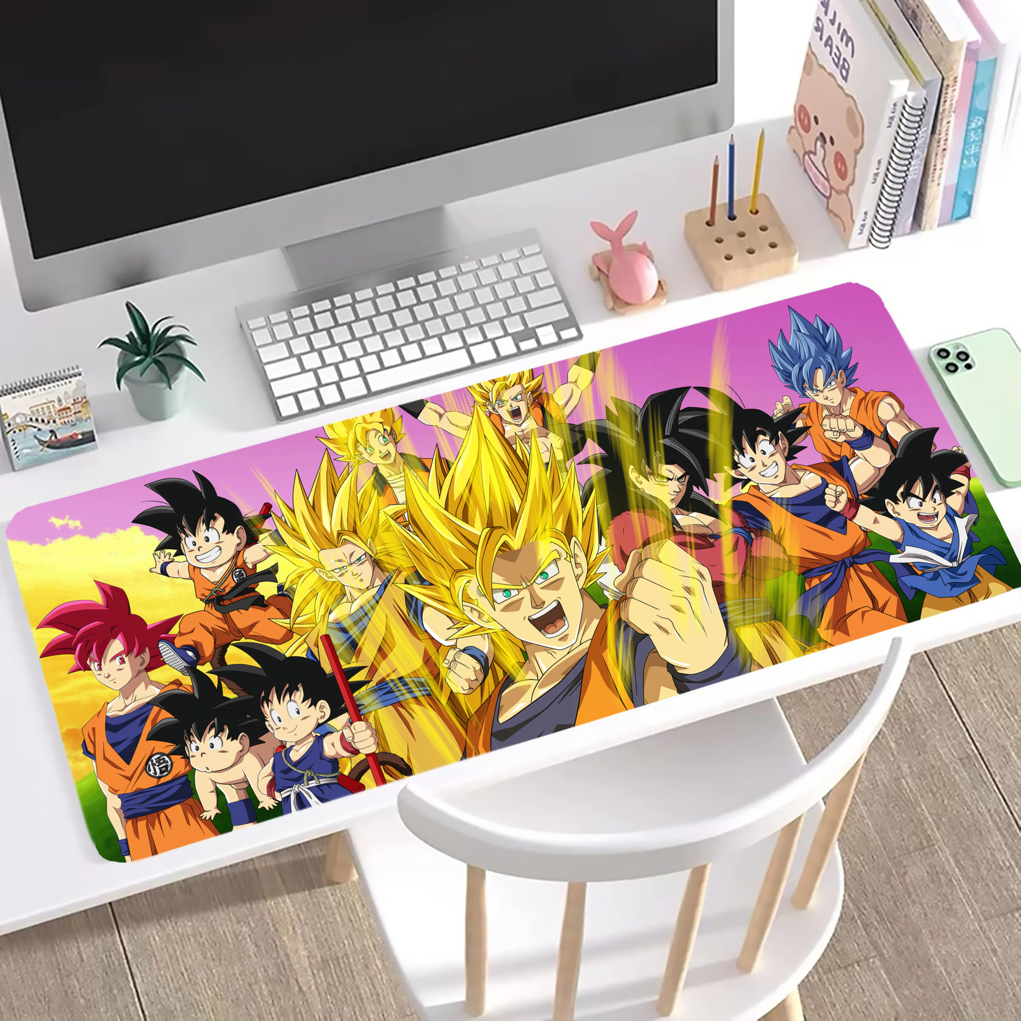 （画像用） ドラゴンボール DRAGON BALL ステッチ加工 大判デスクマット／滑り止めマウスパッド
