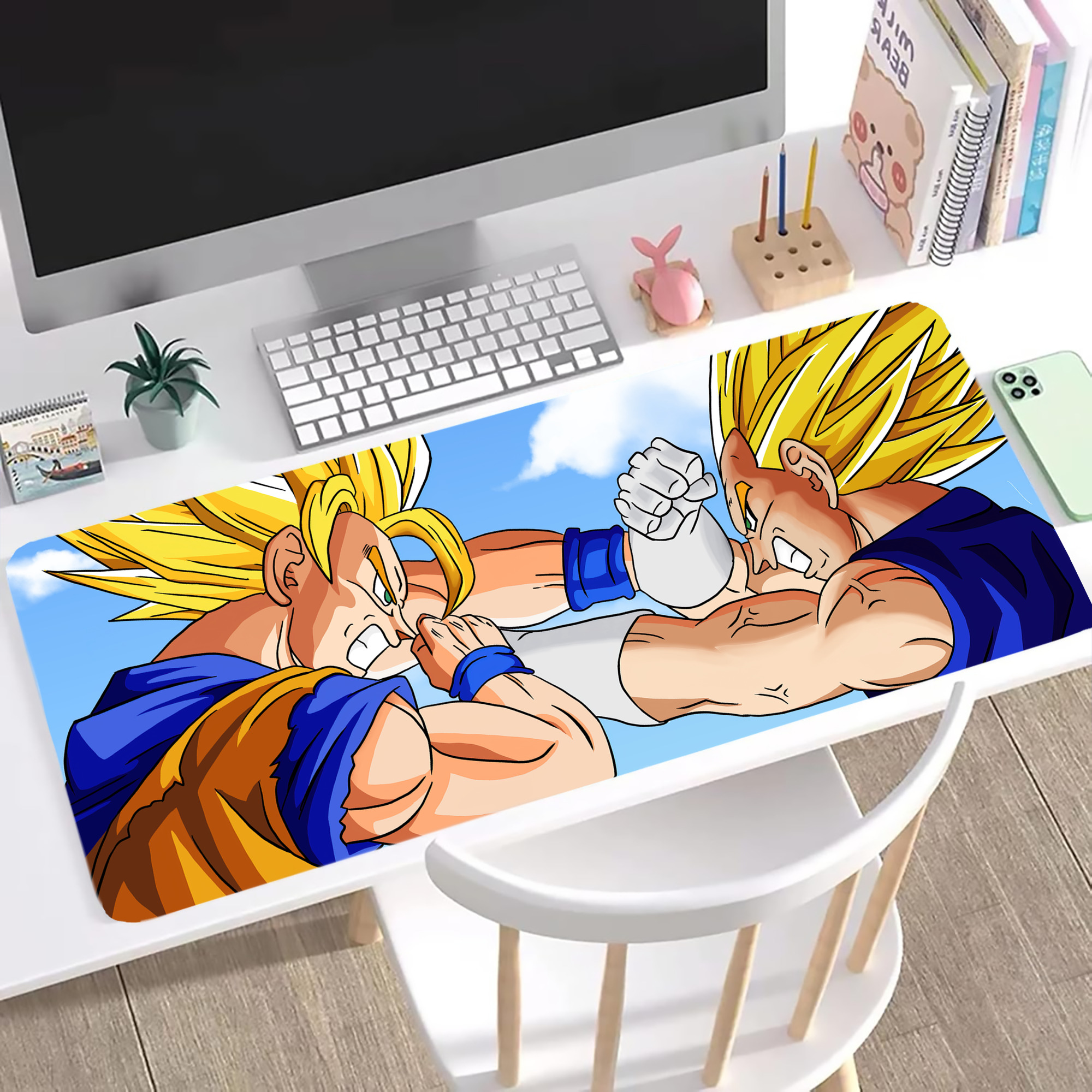 （画像用） ドラゴンボール DRAGON BALL ステッチ加工 大判デスクマット／滑り止めマウスパッド