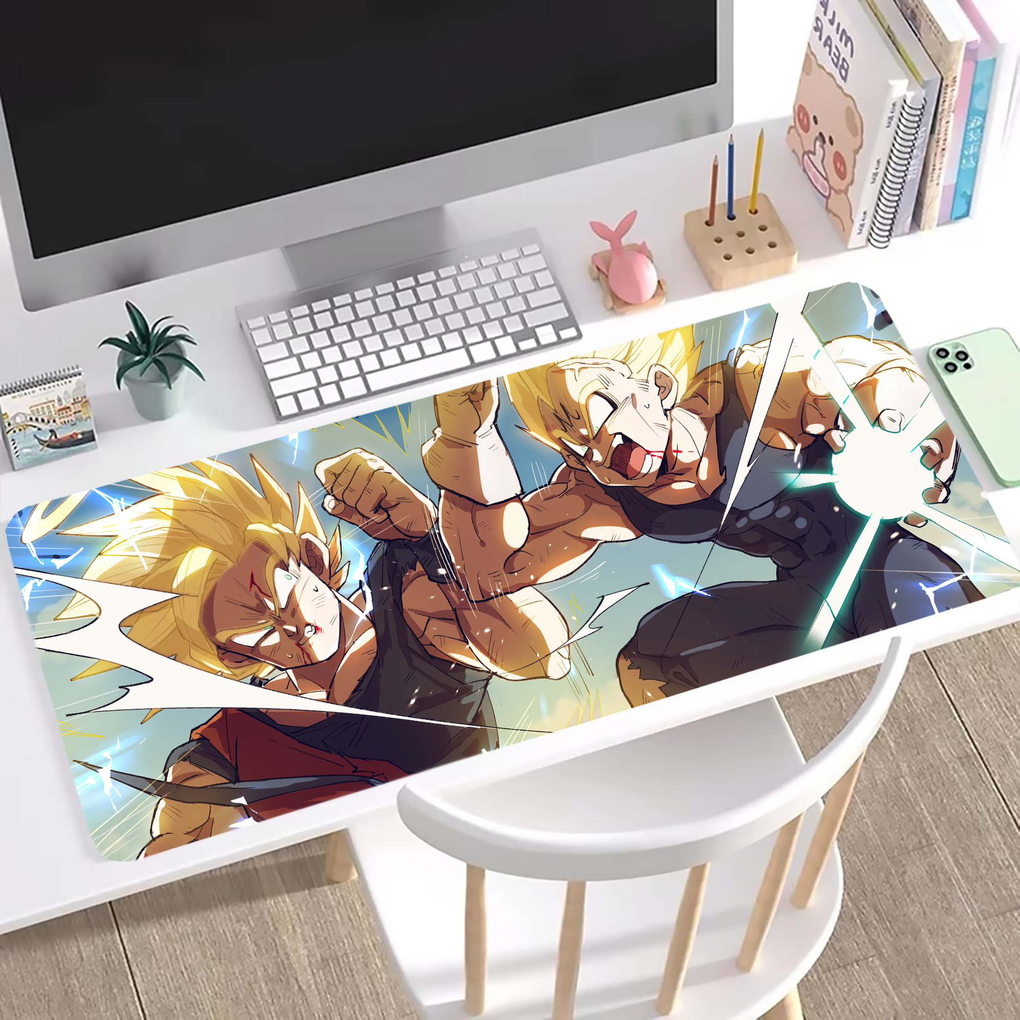 （画像用） ドラゴンボール DRAGON BALL ステッチ加工 大判デスクマット／滑り止めマウスパッド