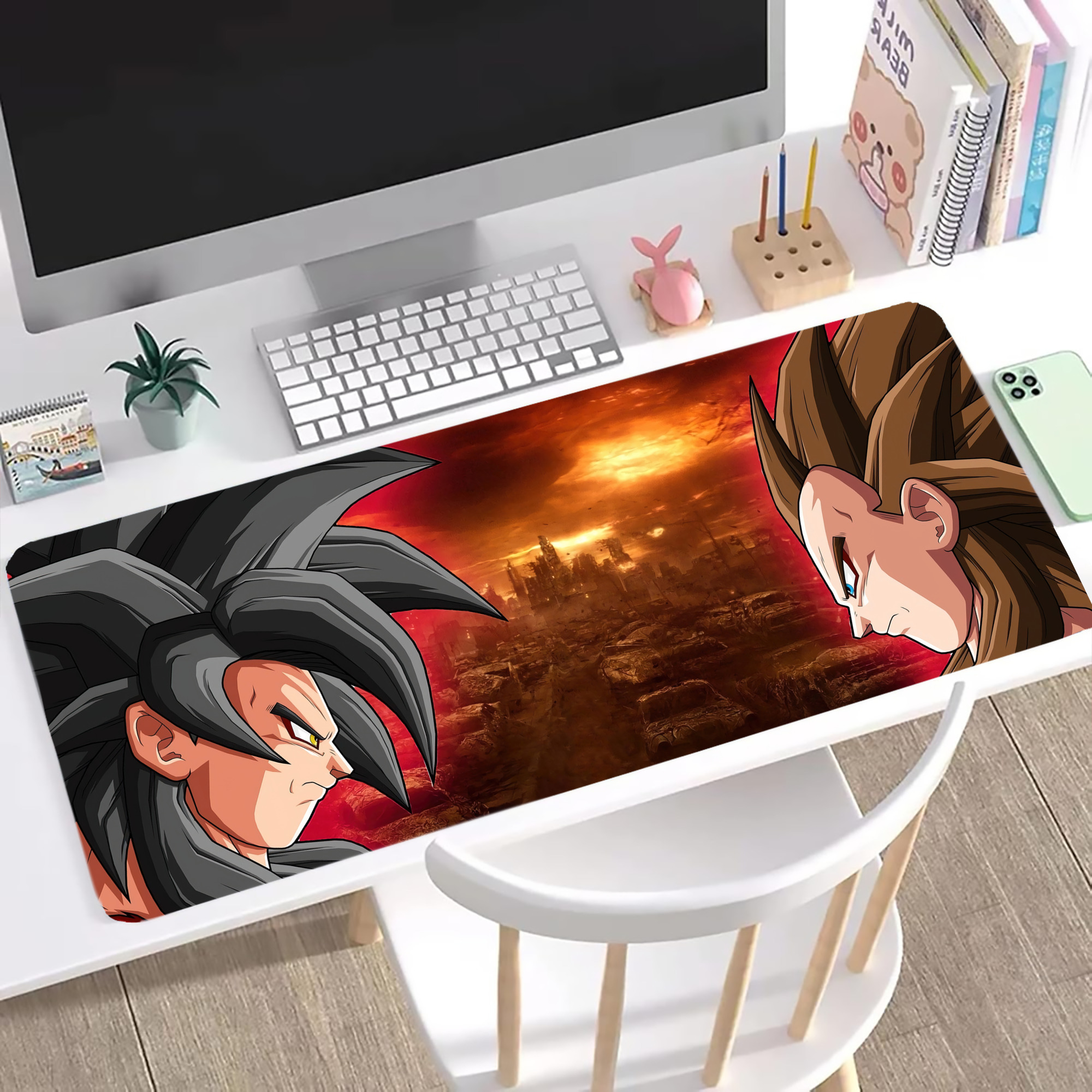 （画像用） ドラゴンボール DRAGON BALL ステッチ加工 大判デスクマット／滑り止めマウスパッド
