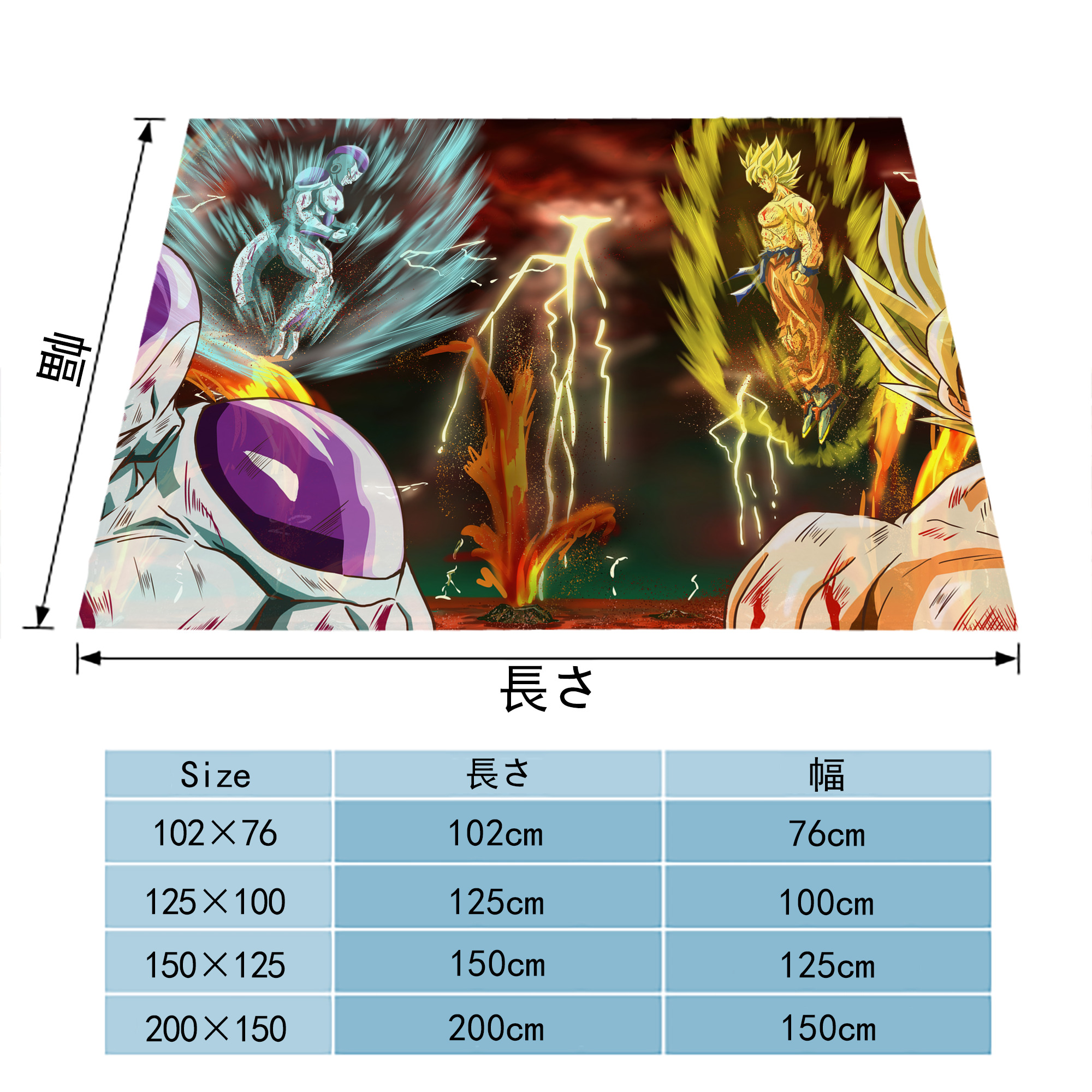 ドラゴンボール DRAGON BALL フランネルブランケット・多サイズ対応（横型）