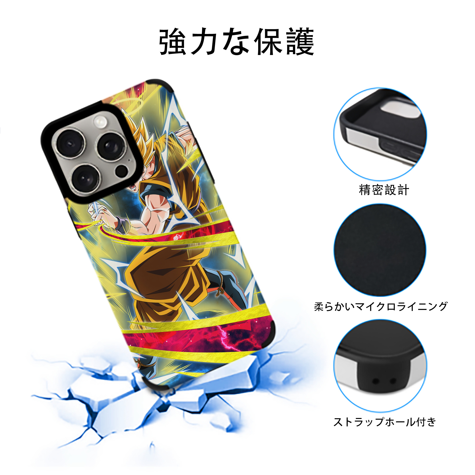 ドラゴンボール DRAGON BALL 【iPhone15ProMax対応】 PUレザー スマホケース 耐衝撃＆黄変防止