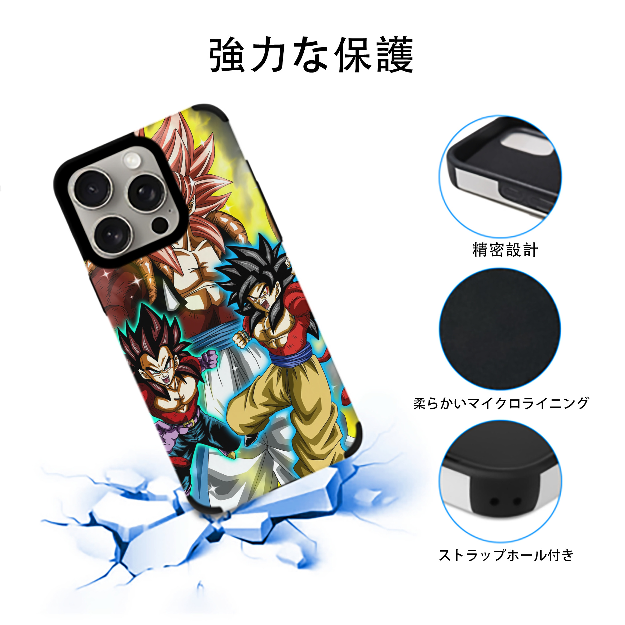 ドラゴンボール DRAGON BALL 【iPhone15ProMax対応】 PUレザー スマホケース 耐衝撃＆黄変防止