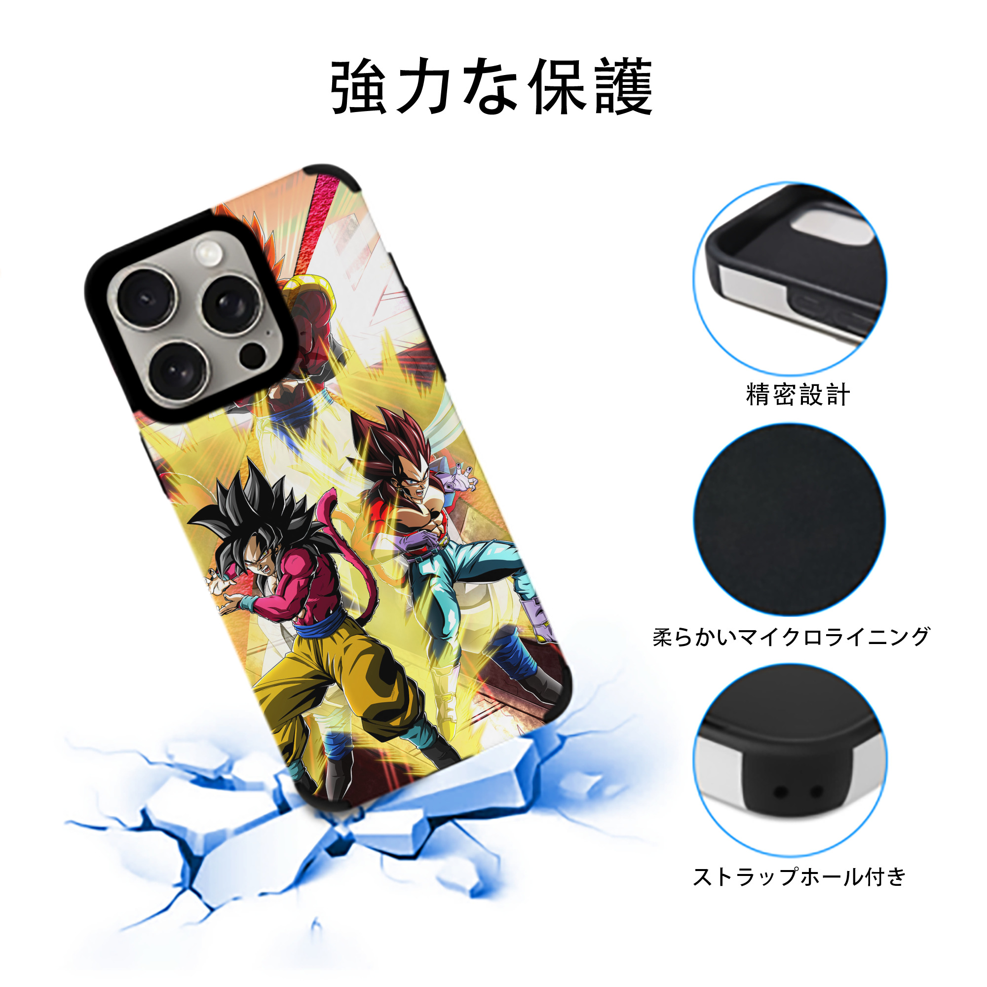 ドラゴンボール DRAGON BALL 【iPhone15ProMax対応】 PUレザー スマホケース 耐衝撃＆黄変防止