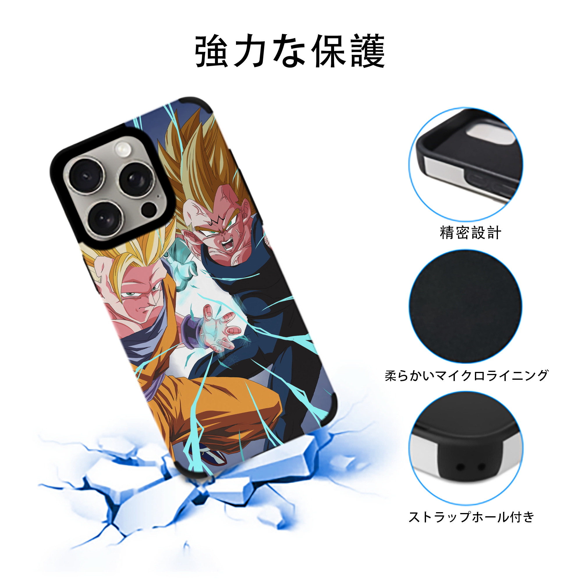 ドラゴンボール DRAGON BALL 【iPhone15ProMax対応】 PUレザー スマホケース 耐衝撃＆黄変防止