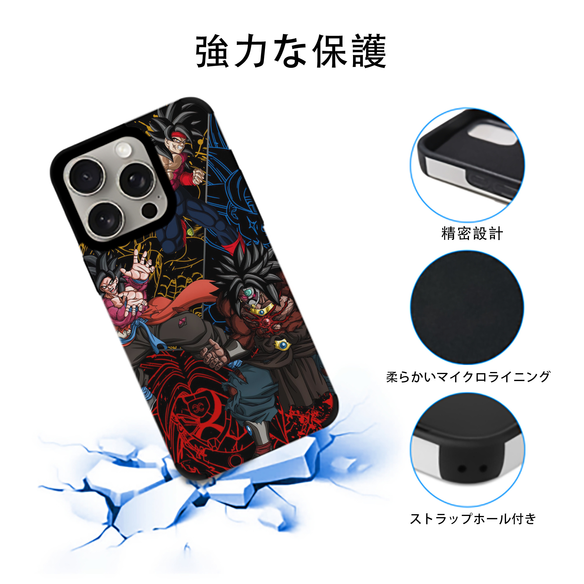 ドラゴンボール DRAGON BALL 【iPhone15ProMax対応】 PUレザー スマホケース 耐衝撃＆黄変防止