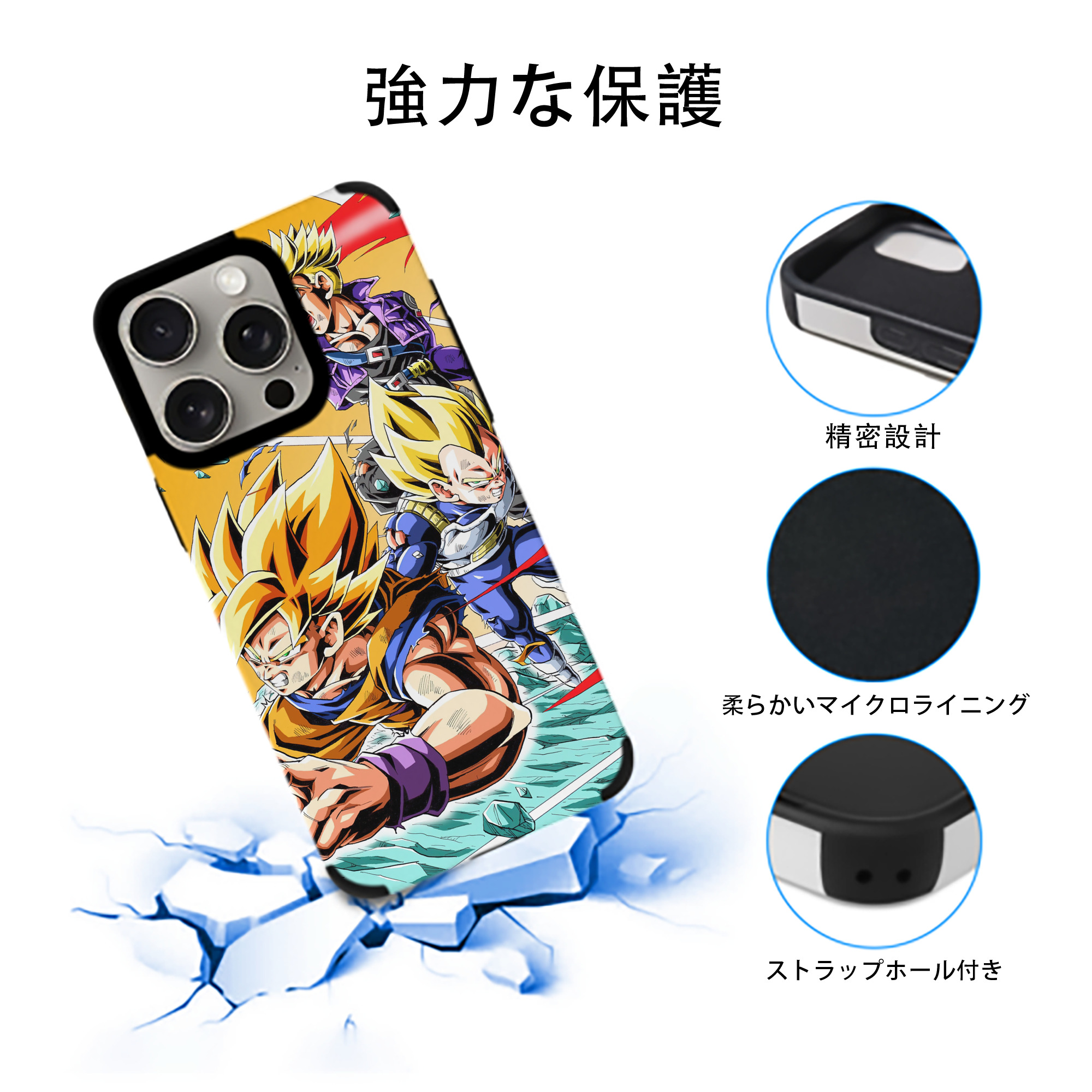 ドラゴンボール DRAGON BALL 【iPhone15ProMax対応】 PUレザー スマホケース 耐衝撃＆黄変防止