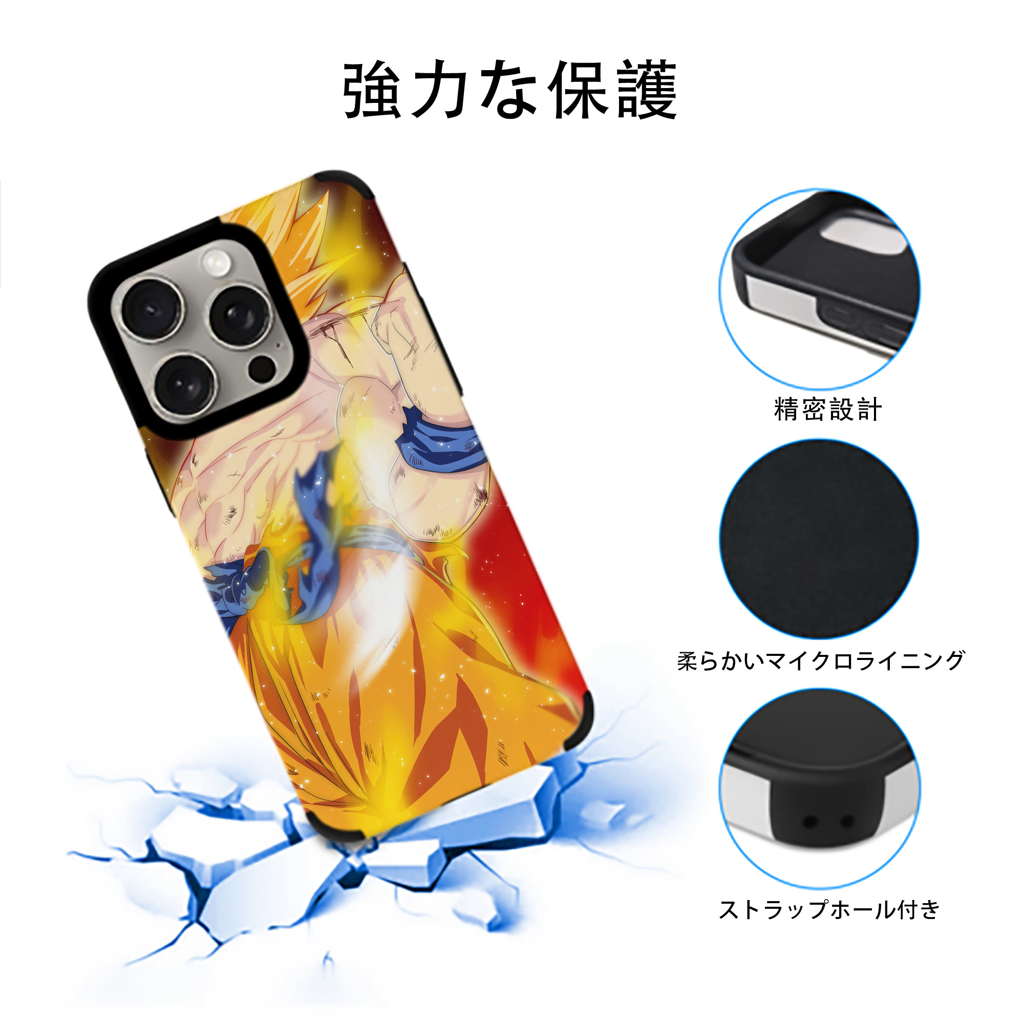 ドラゴンボール DRAGON BALL 【iPhone15ProMax対応】 PUレザー スマホケース 耐衝撃＆黄変防止