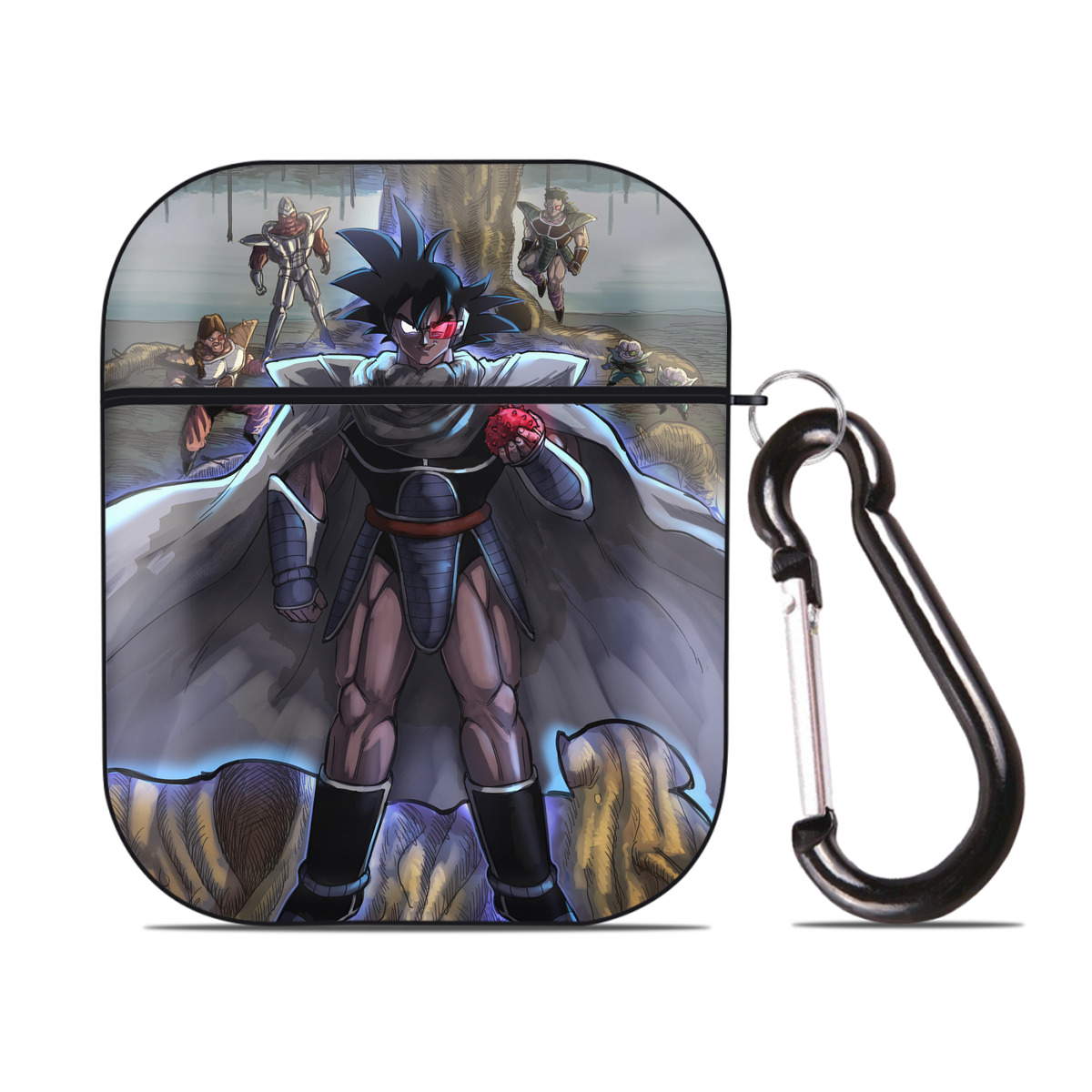 （画像用） ドラゴンボール DRAGON BALL AirPods 第2世代保護ケース ハードシェル ブラック 耐衝撃・防指紋・カラビナ付き