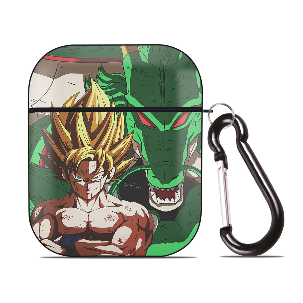 （画像用） ドラゴンボール DRAGON BALL AirPods 第2世代保護ケース ハードシェル ブラック 耐衝撃・防指紋・カラビナ付き