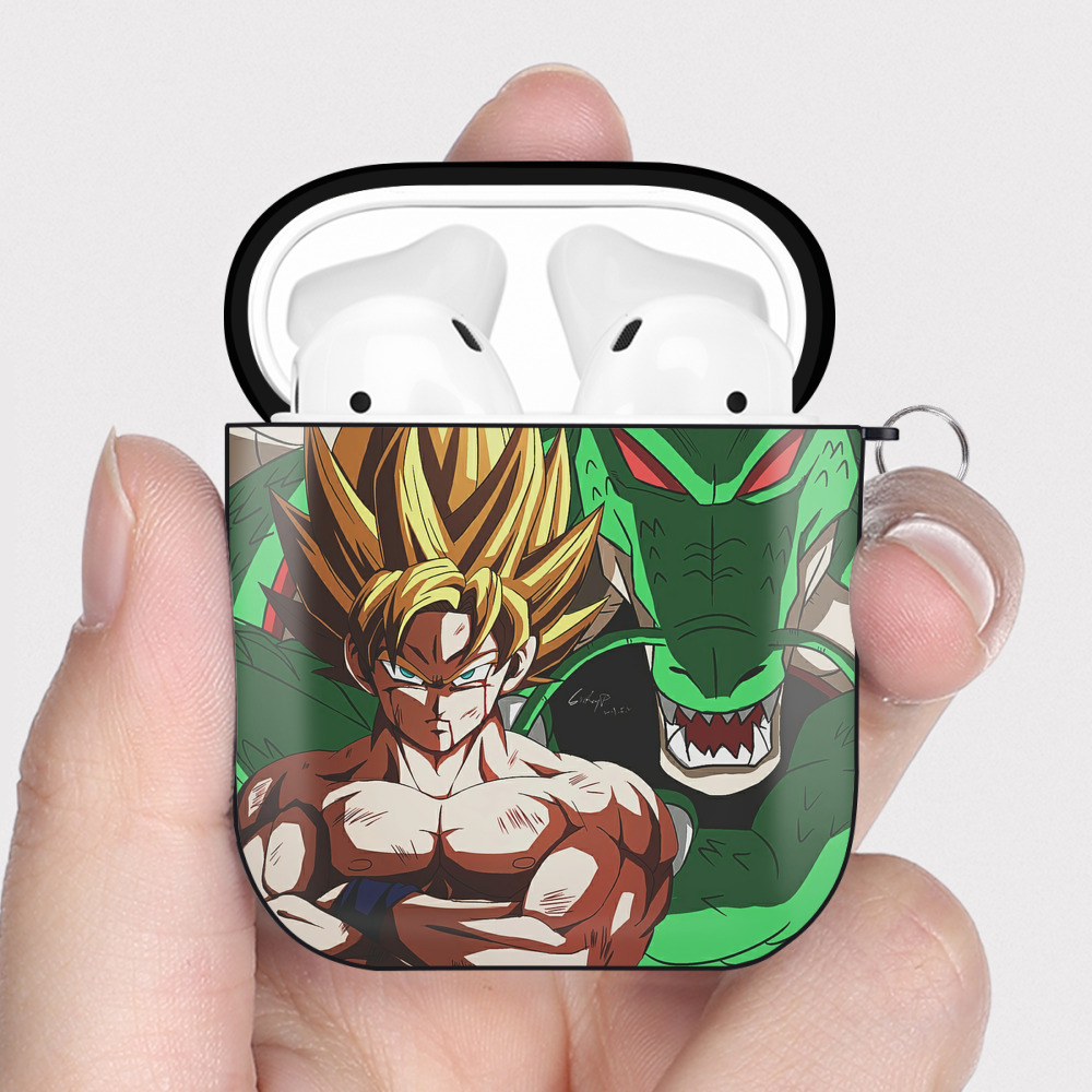 （画像用） ドラゴンボール DRAGON BALL AirPods 第2世代保護ケース ハードシェル ブラック 耐衝撃・防指紋・カラビナ付き