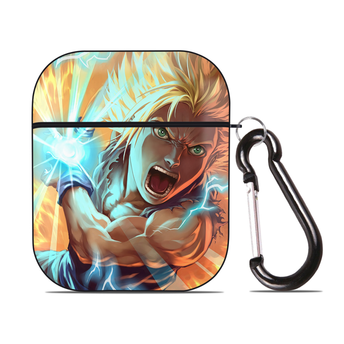 （画像用） ドラゴンボール DRAGON BALL AirPods 第2世代保護ケース ハードシェル ブラック 耐衝撃・防指紋・カラビナ付き